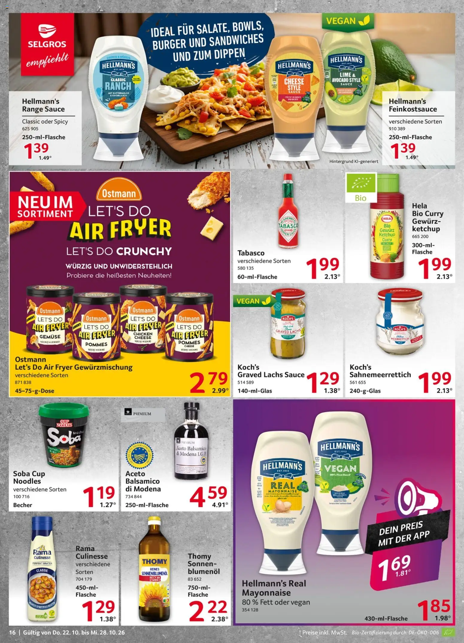 Selgros Prospekt – gültig ab 22.10.2026 | Seite: 16 | Produkte: Rama, Lachs, Gemüse, Knoblauch