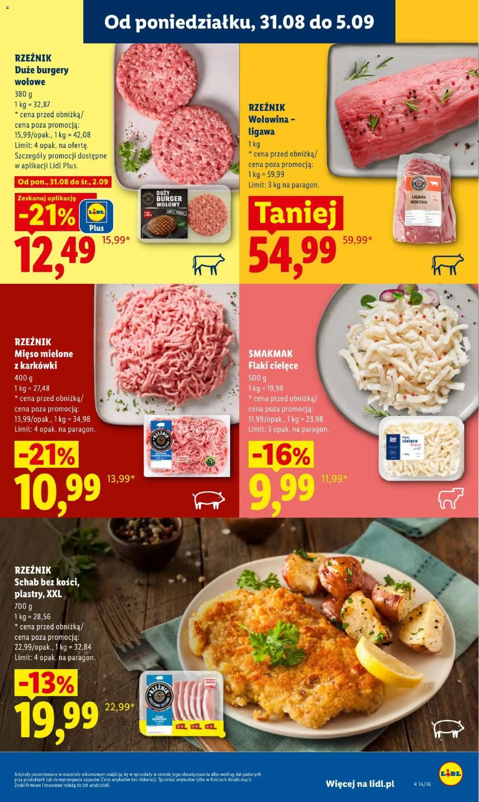 Lidl gazetka od 31.08.2026 | Strona: 51 | Produkty: Mięso, Mięso mielone, Burgery wolowe, Burger