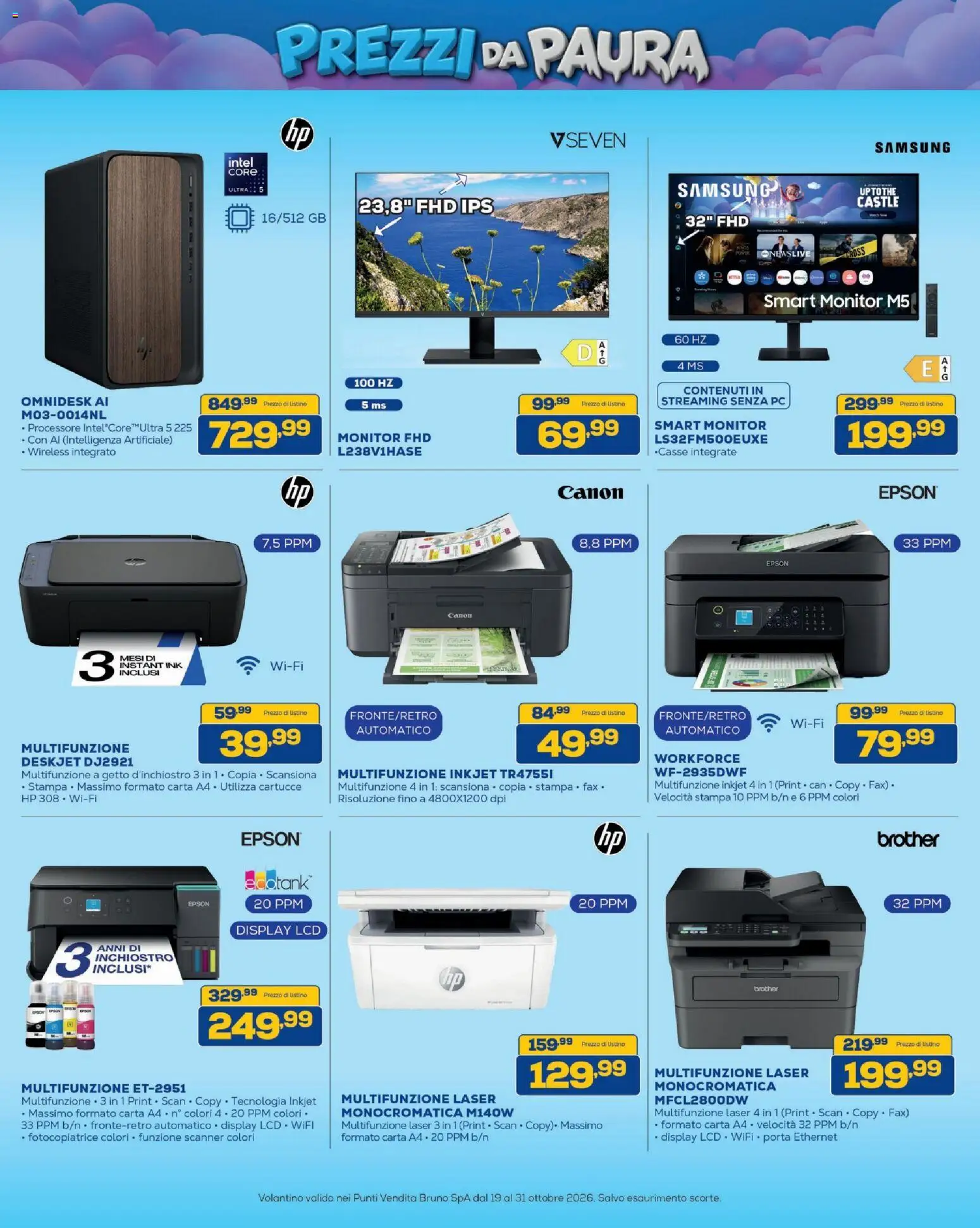 Volantino BRUNO del 19/10/2026 | Pagina: 20 | Prodotti: Monitor, Porta, Stampa, Samsung