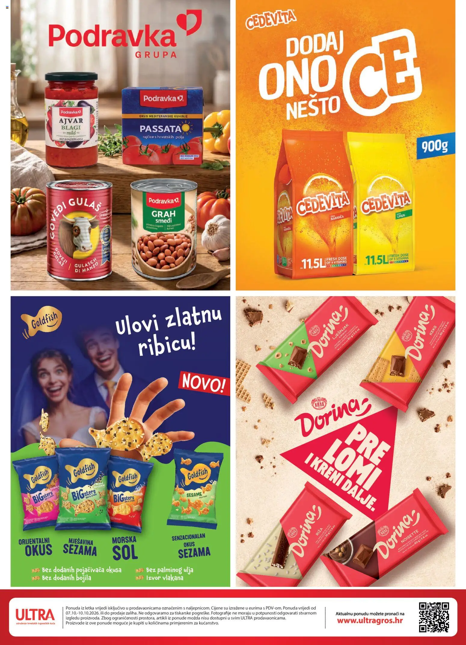 Ultra Gros katalog | vrijedi od 07.10.2026 | Stranica: 2 | Proizvodi: Dorina, Grah, Podravka, Ajvar