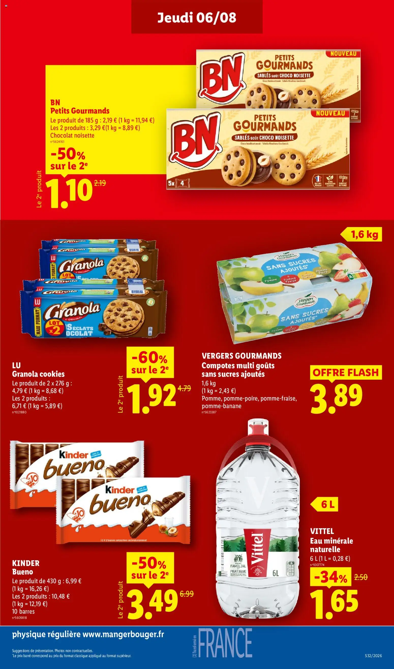 {H1} | Page: 19 | Produits: Noisette, Pomme, Eau minérale naturelle, Vittel