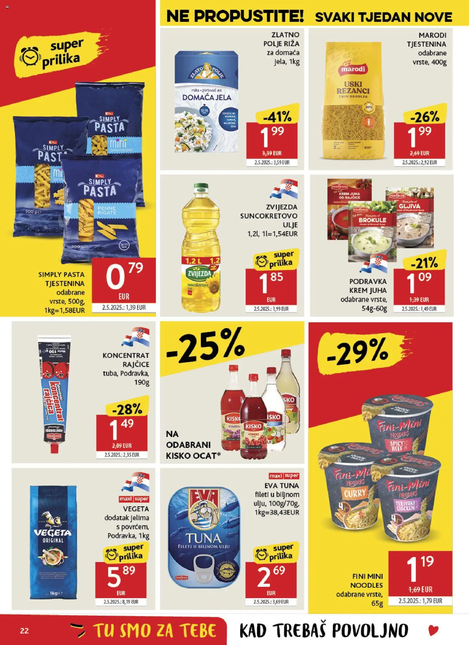 Konzum katalog | vrijedi od 06.05.2026 | Stranica: 22 | Proizvodi: Rajčice, Tjestenina, Pasta, Rajčica