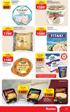 Auchan akciós újság - amely érvényes a következő dátumtól: 2026.10.08. | Oldal: 25 | Termékek: Laktózmentes, Tihany, Sajt, Camembert