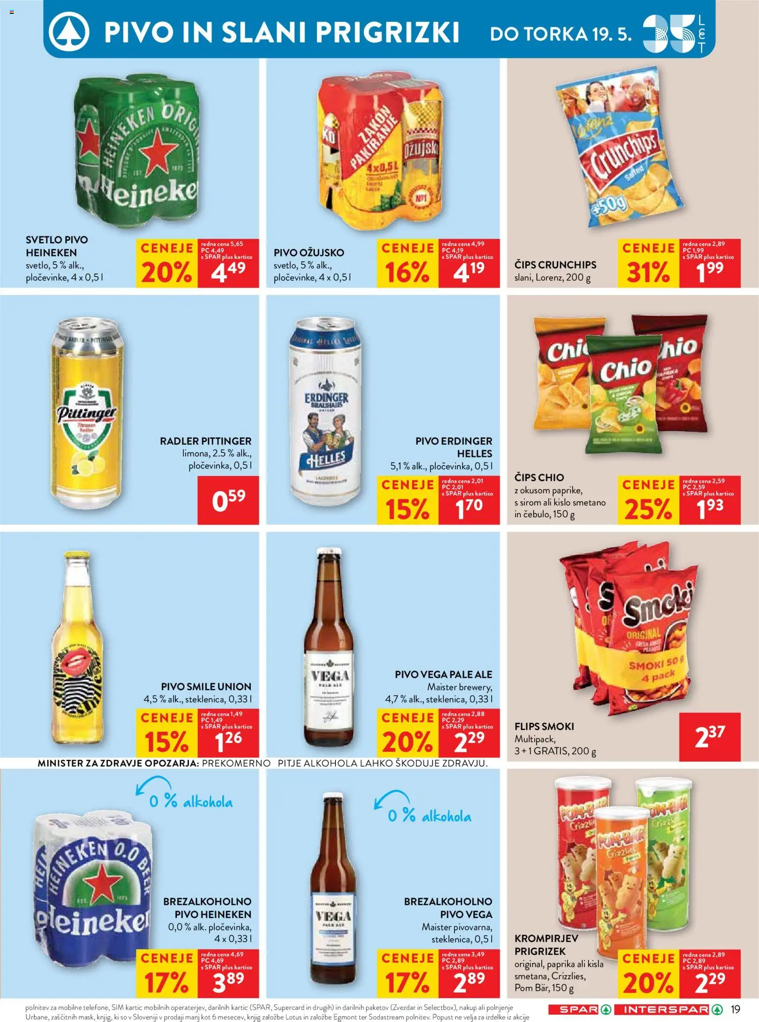 Novi Spar katalog ponudbe – veljaven od 13.05.2026 | Stran: 29 | Izdelki: Falafel, Pivo, Prigrizki, Cips