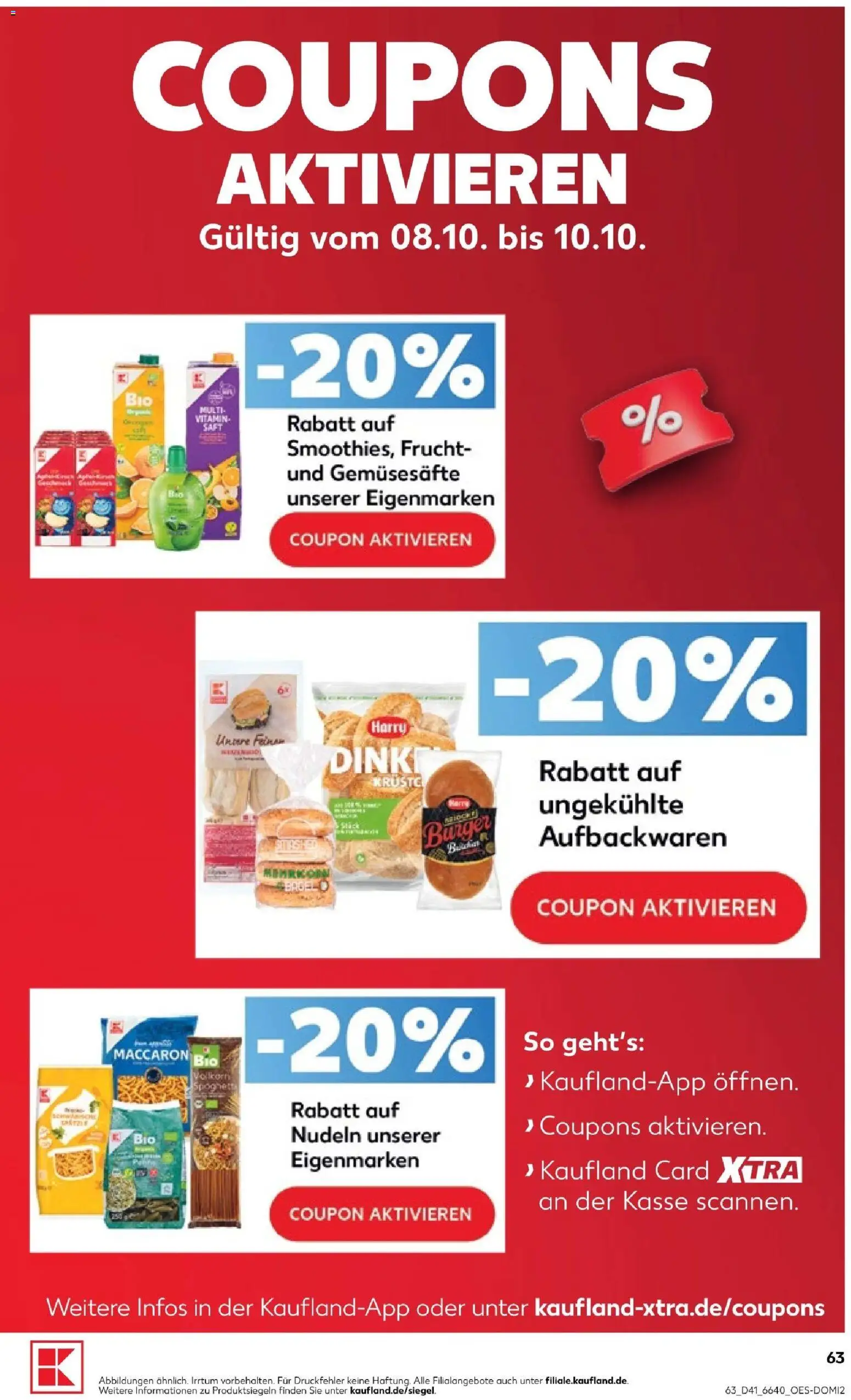 Kaufland Prospekt Stuttgart – gültig ab 08.10.2026 | Seite: 65 | Produkte: Burger, Saft, Nudeln
