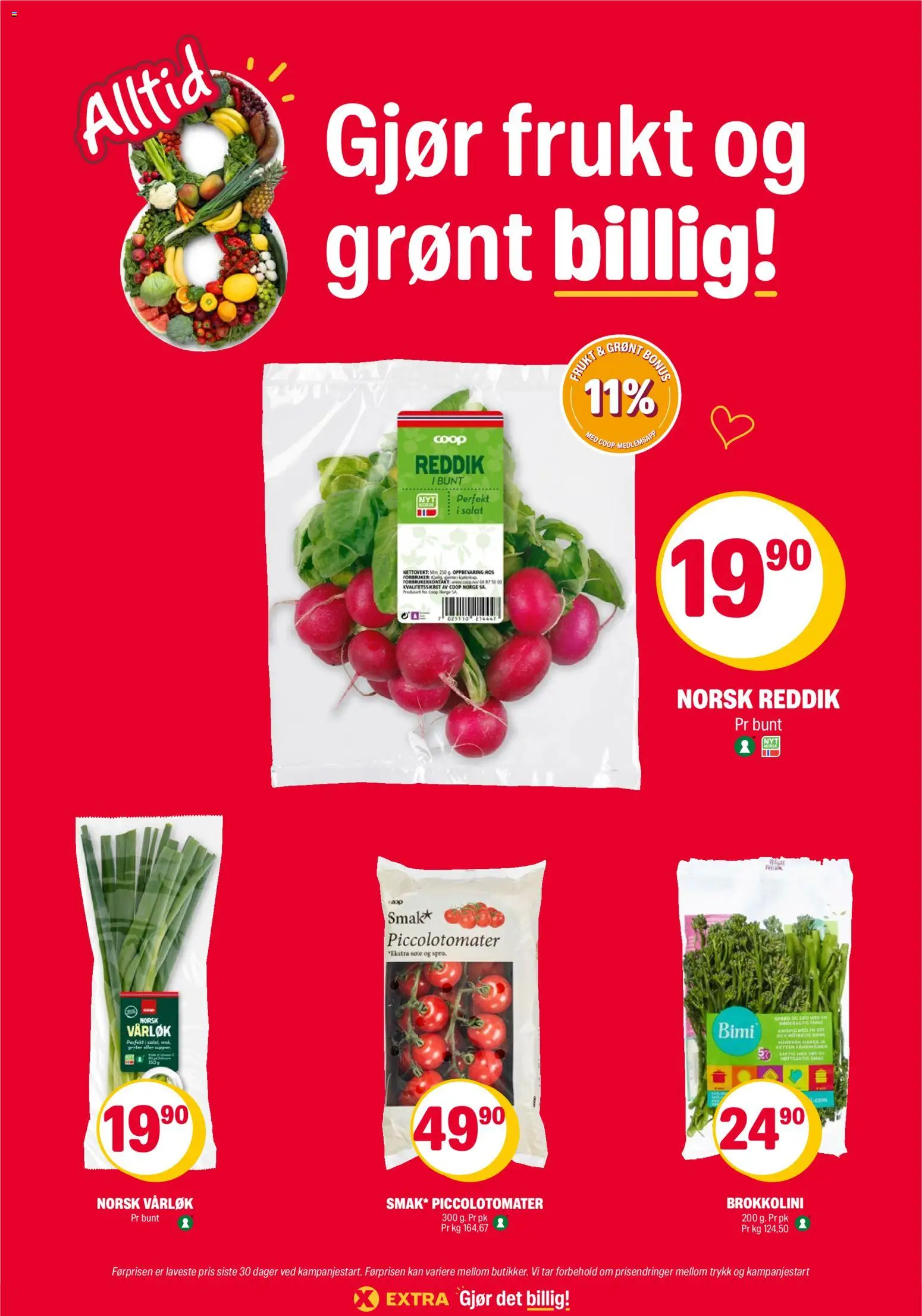 {H1} | Side: 7 | Produkter: Salat, Reddik, Vårløk, Гриби