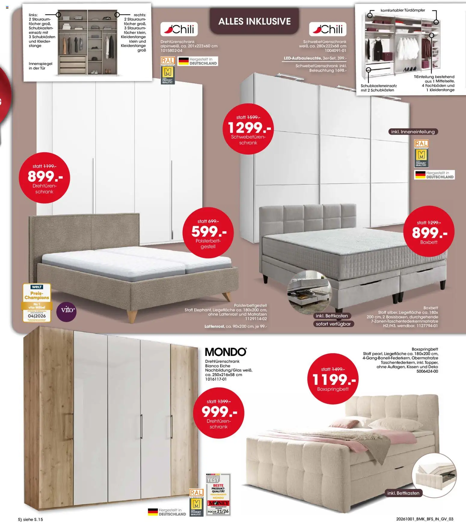 Möbel Martin Prospekt – gültig ab 01.10.2026 | Seite: 3 | Produkte: Schwebetürenschrank, Drehtürenschrank, Schrank, Tür
