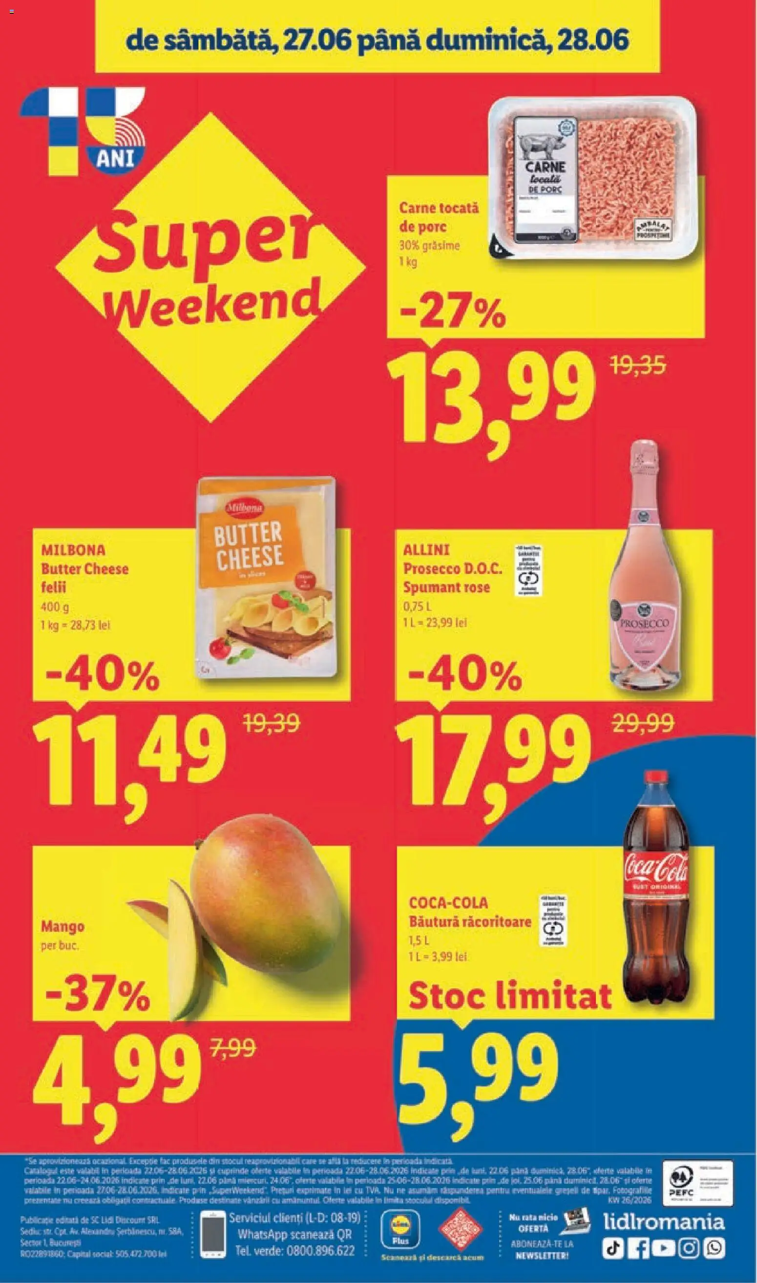 Noul catalog Lidl – valabil de la 22.06.2026 | Pagină: 40 | Produse: Amerikan servis, Prosecco, Carne tocată, Mango