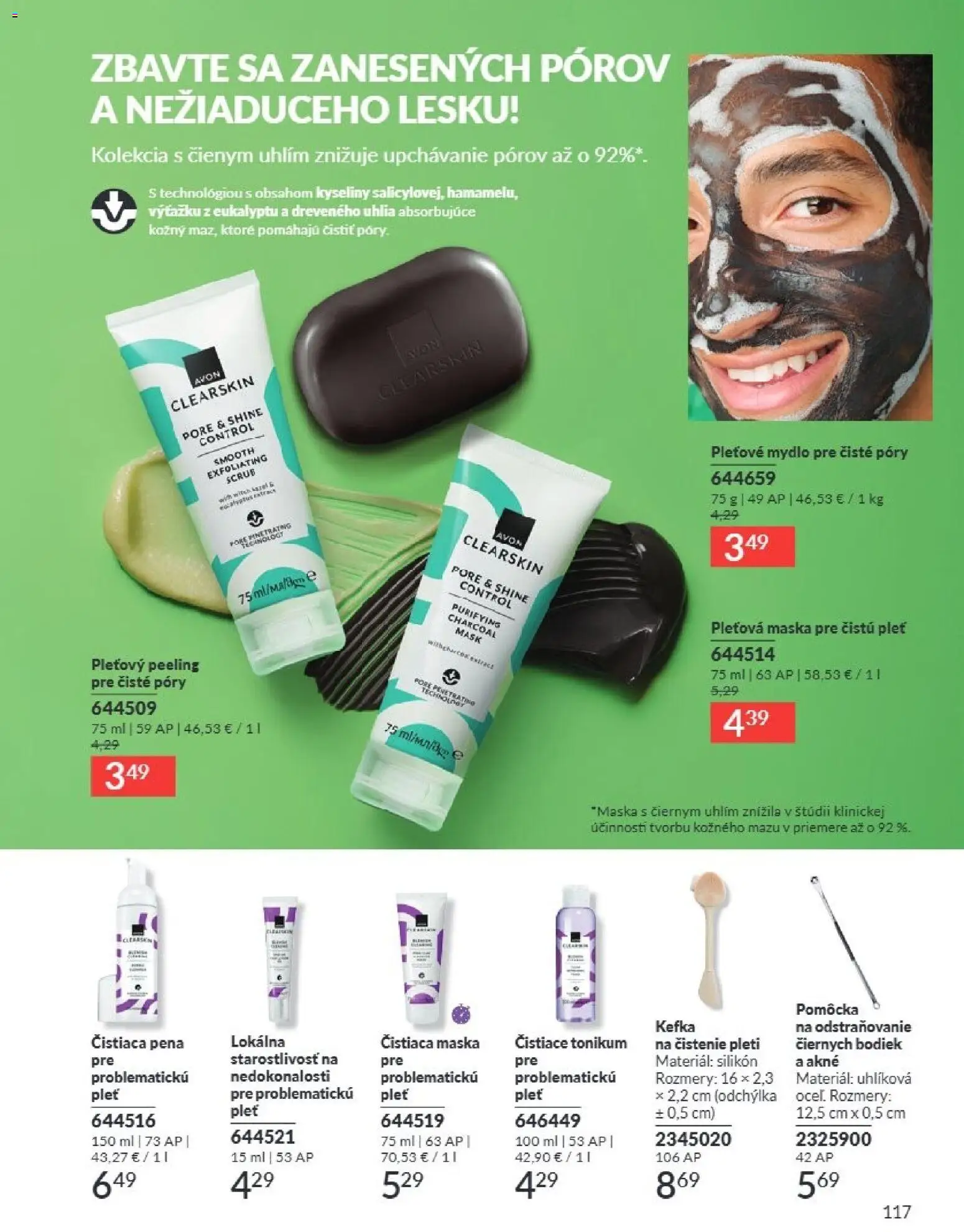 Nové Avon akcie – leták je platný od 01.08.2026 | Strana: 117 | Produkty: Maska, Peeling, Mydlo, Pena