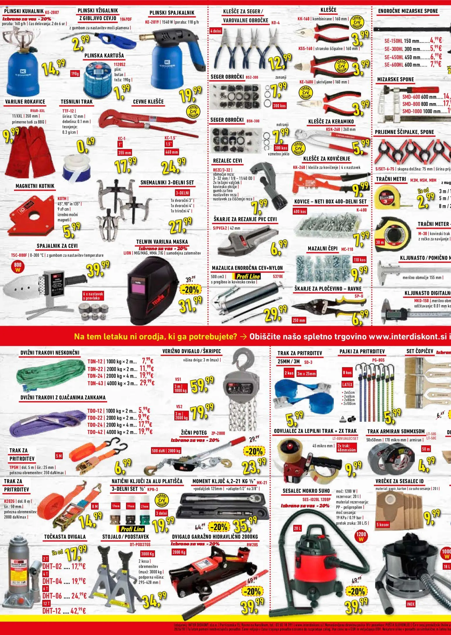 Novi Inter Diskont katalog ponudbe – veljaven od 26.10.2026 | Stran: 3 | Izdelki: Sesalec, Kuhalnik, Maska, Rokavice