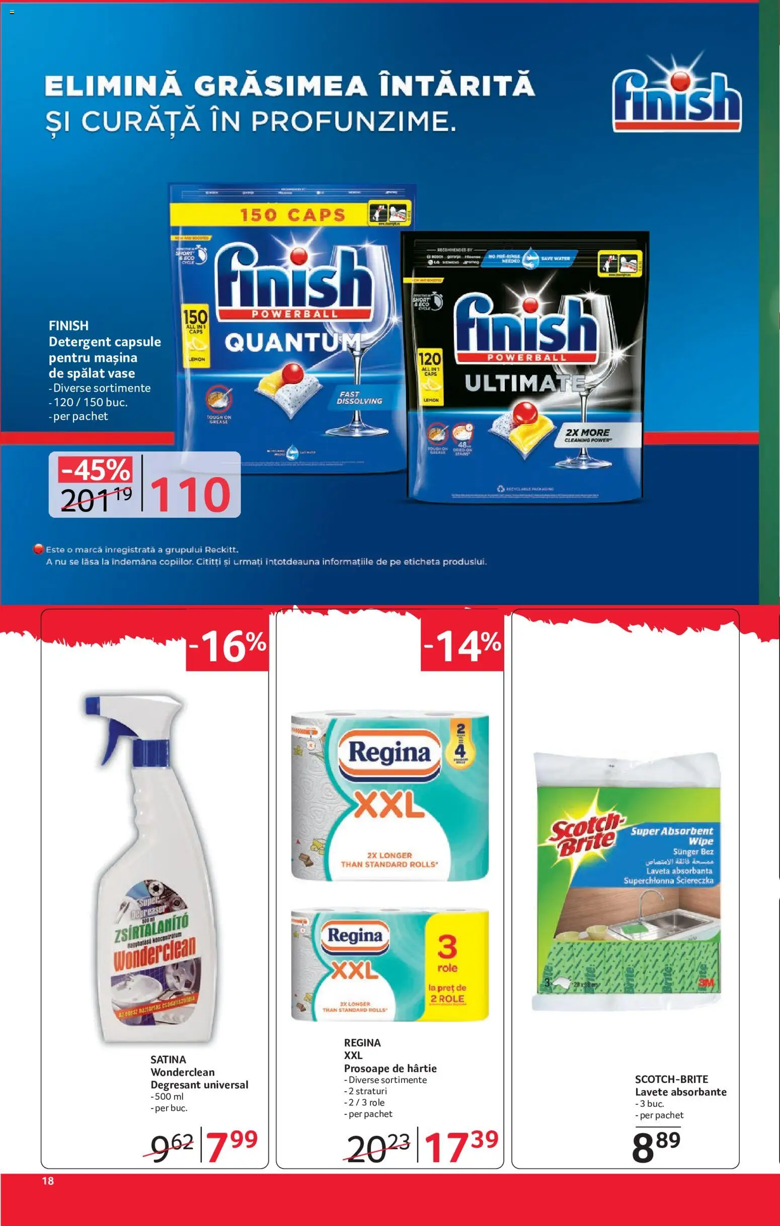 Noul catalog Selgros – valabil de la 15.05.2026 | Pagină: 18 | Produse: Role, Detergent, Lavete, Absorbante