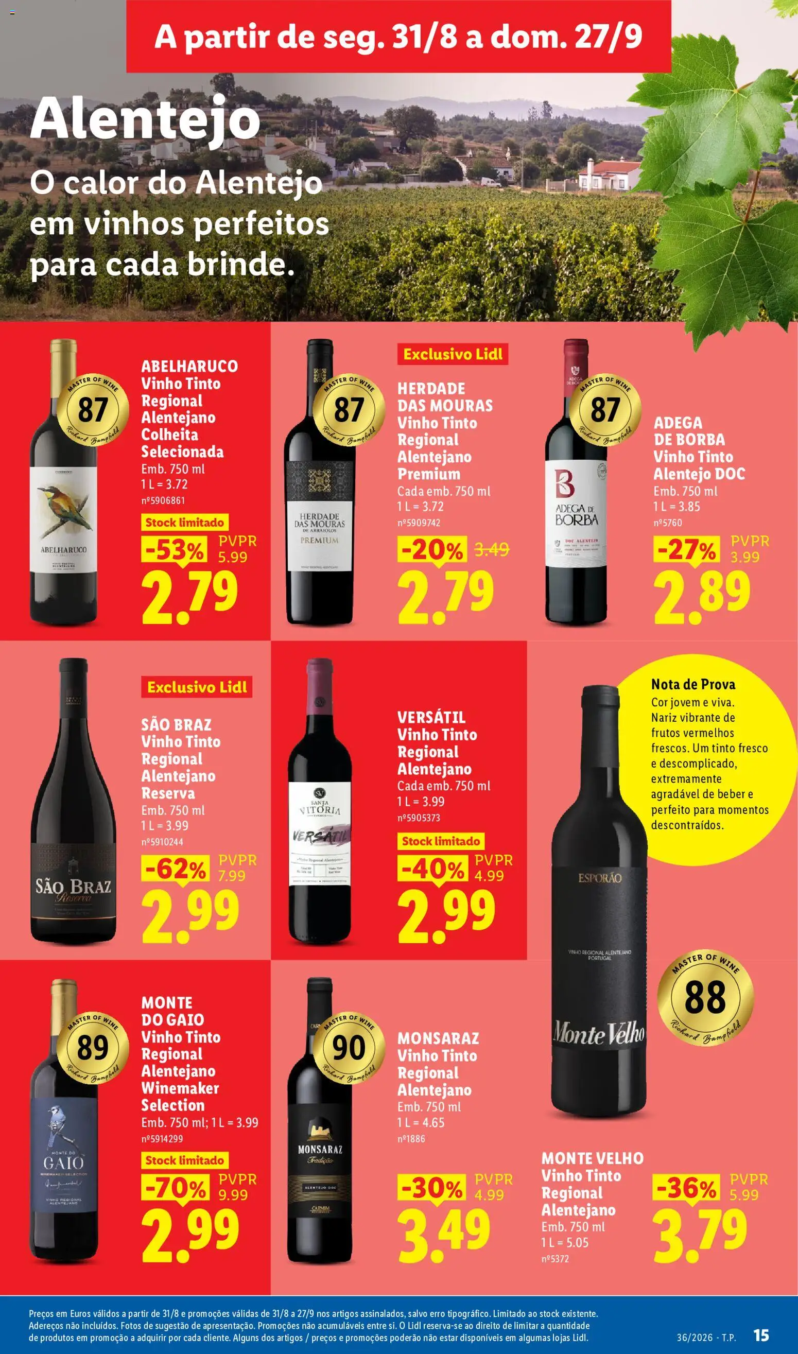 Lidl Folheto Especial │ válido de 31/08/2026 | Página: 15 | Produtos: Vinho, Vinho tinto