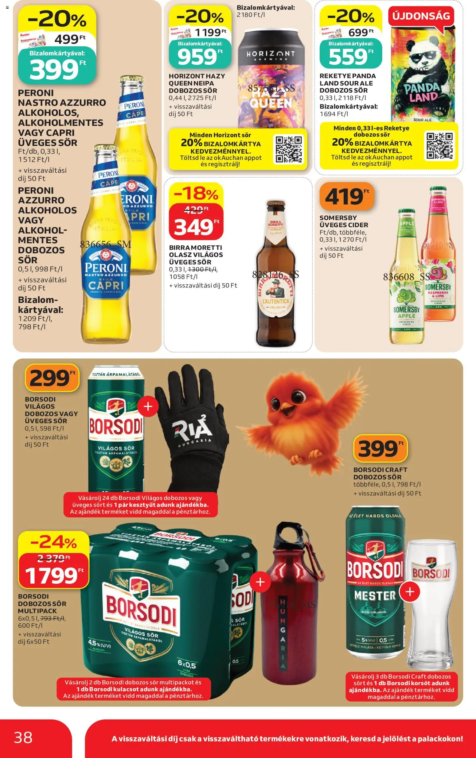 Auchan akciós ujság - amely érvényes a következő dátumtól: 2026.10.01. | Oldal: 38 | Termékek: Lime, Alkohol, Lé, Sör
