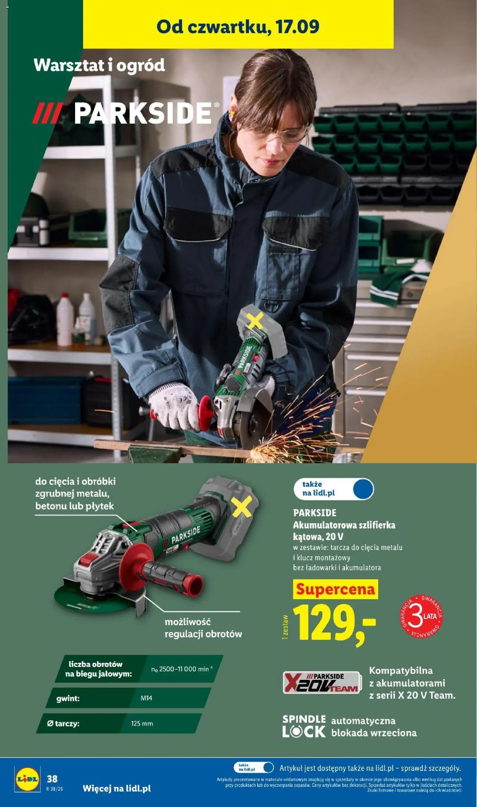 Lidl Katalog od 14.09.2026 | Strona: 46 | Produkty: Szlifierka