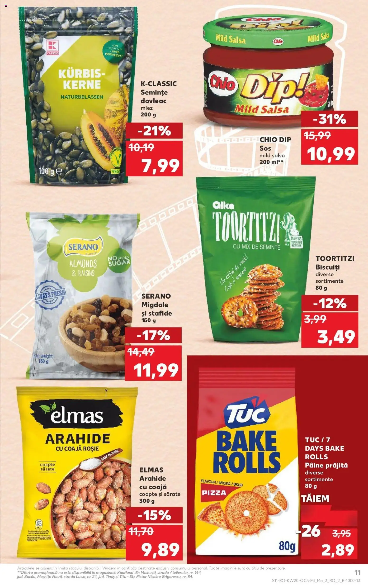 Noul catalog Kaufland – valabil de la 13.05.2026 | Pagină: 11 | Produse: Dovleac, Migdale, Pâine, Pizza