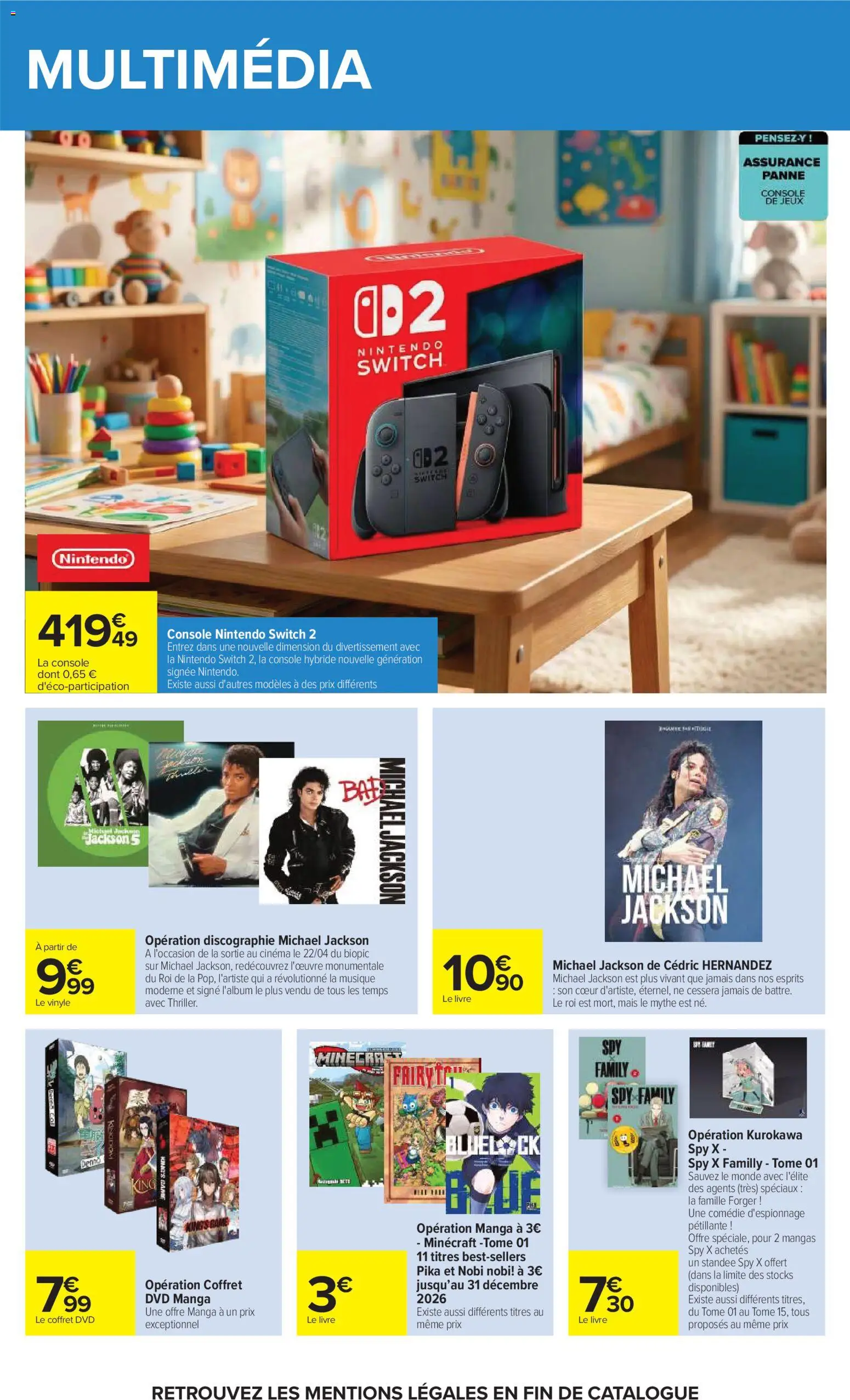 {H1} | Page: 71 | Produits: Manga, console Nintendo Switch, Mais, Livre