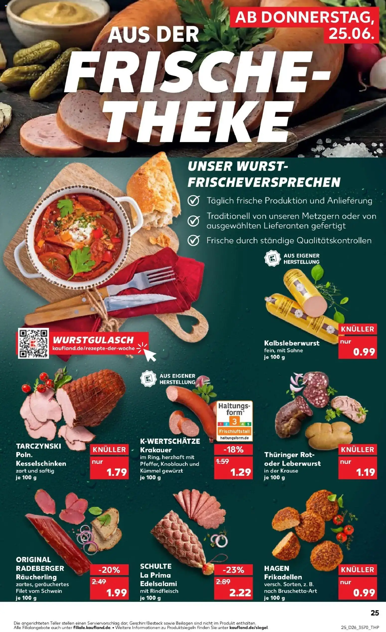 Kaufland Prospekt Sonneberg – gültig ab 22.06.2026 | Seite: 34 | Produkte: Theke, Wurst, Knoblauch, Rindfleisch