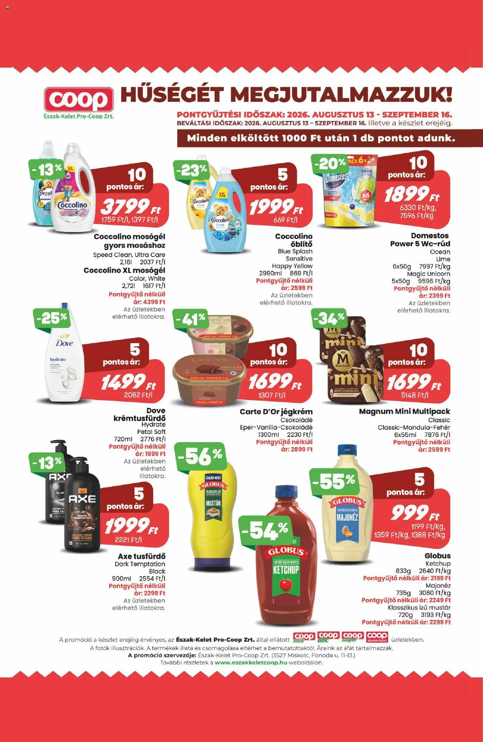COOP akciós ujság - amely érvényes a következő dátumtól: 2026.08.21. | Oldal: 10 | Termékek: Lime, Magnum, Csokoládé, Majonéz