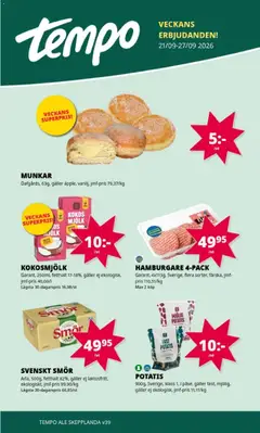 Tempo erbjudanden - Förhandsvisning av reklamblad från butik Tempo aktuell från 20/09/2026