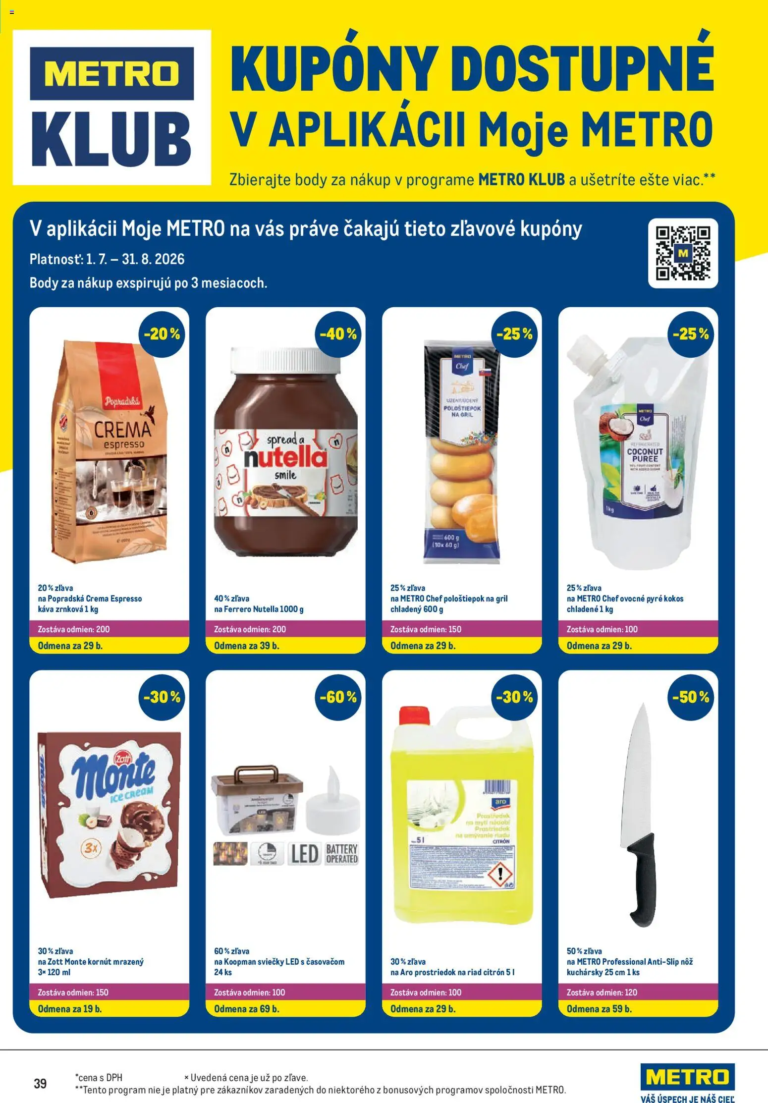 Nové Metro akcie – leták je platný od 15.07.2026 | Strana: 39 | Produkty: Gril, Sviečky, Nutella