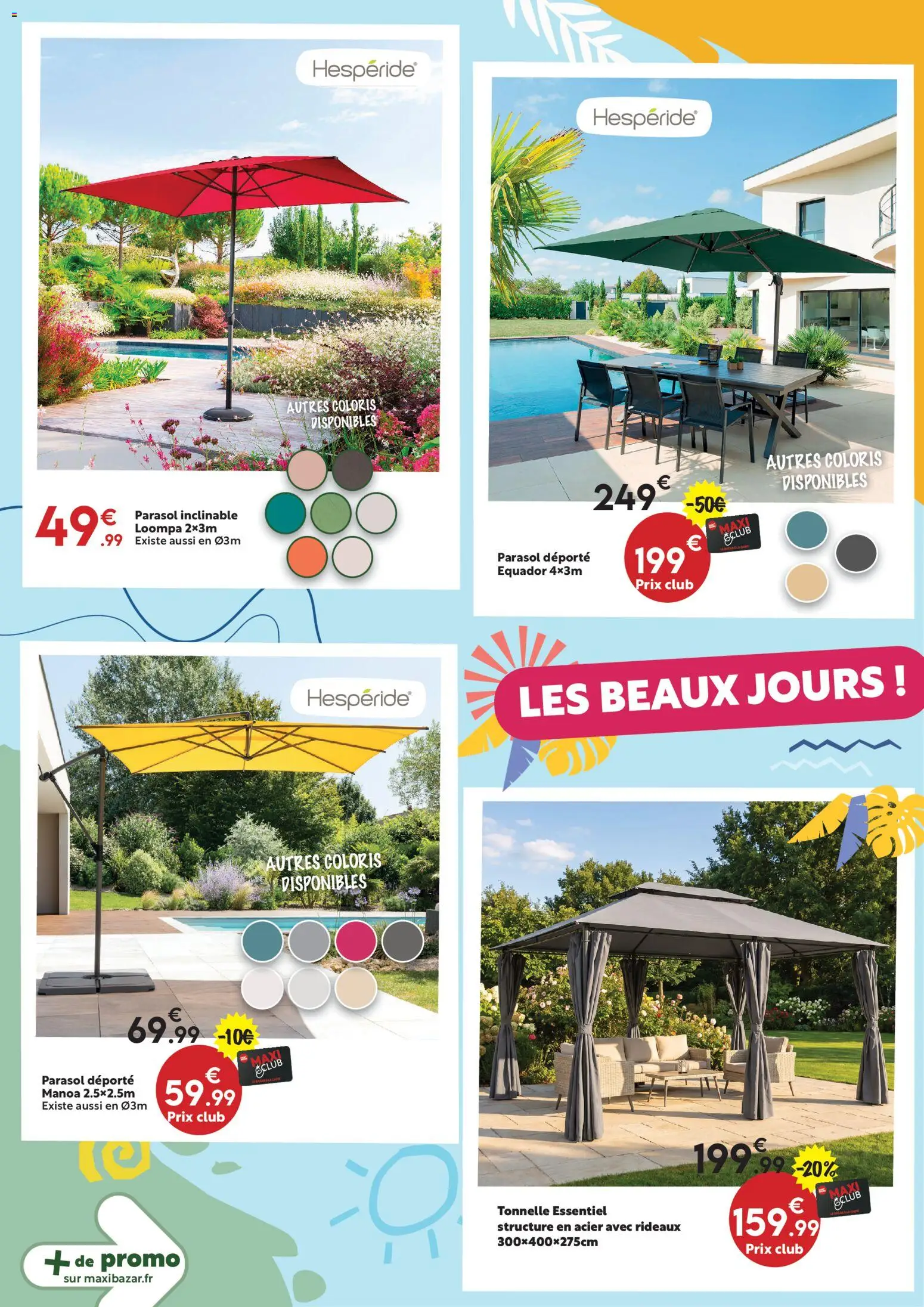{H1} | Page: 11 | Produits: Parasol inclinable, Tonnelle, Parasol déporté, Parasol