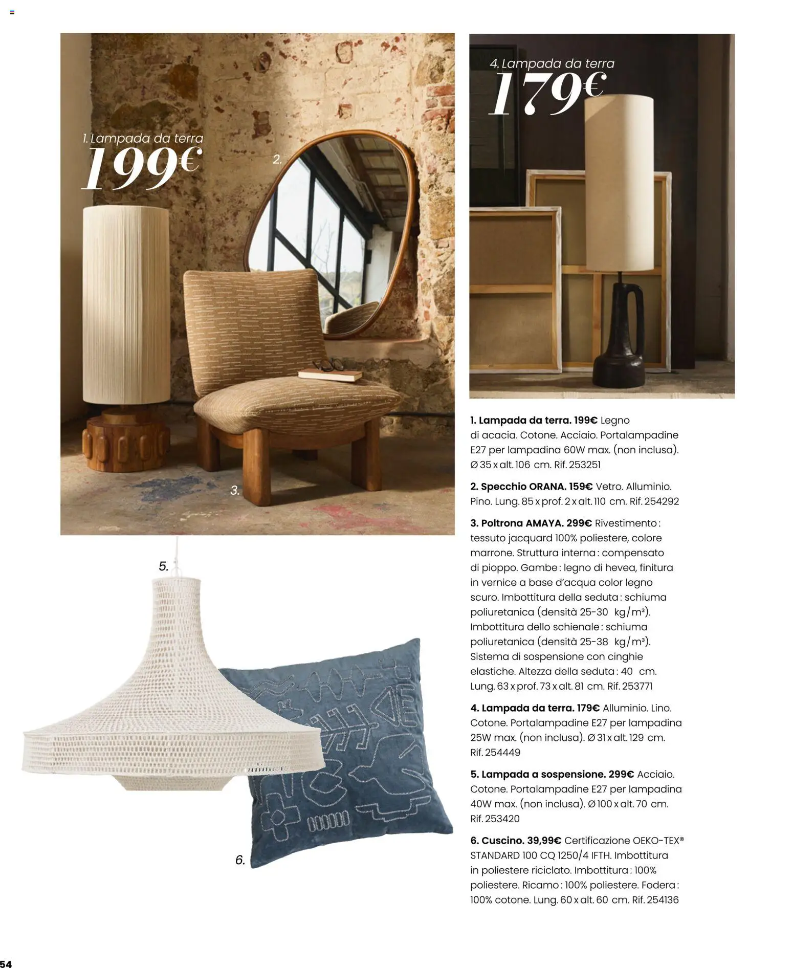 Volantino Maisons du Monde del 23/09/2026 | Pagina: 54 | Prodotti: Schiuma, Specchio, Lampada, Terra