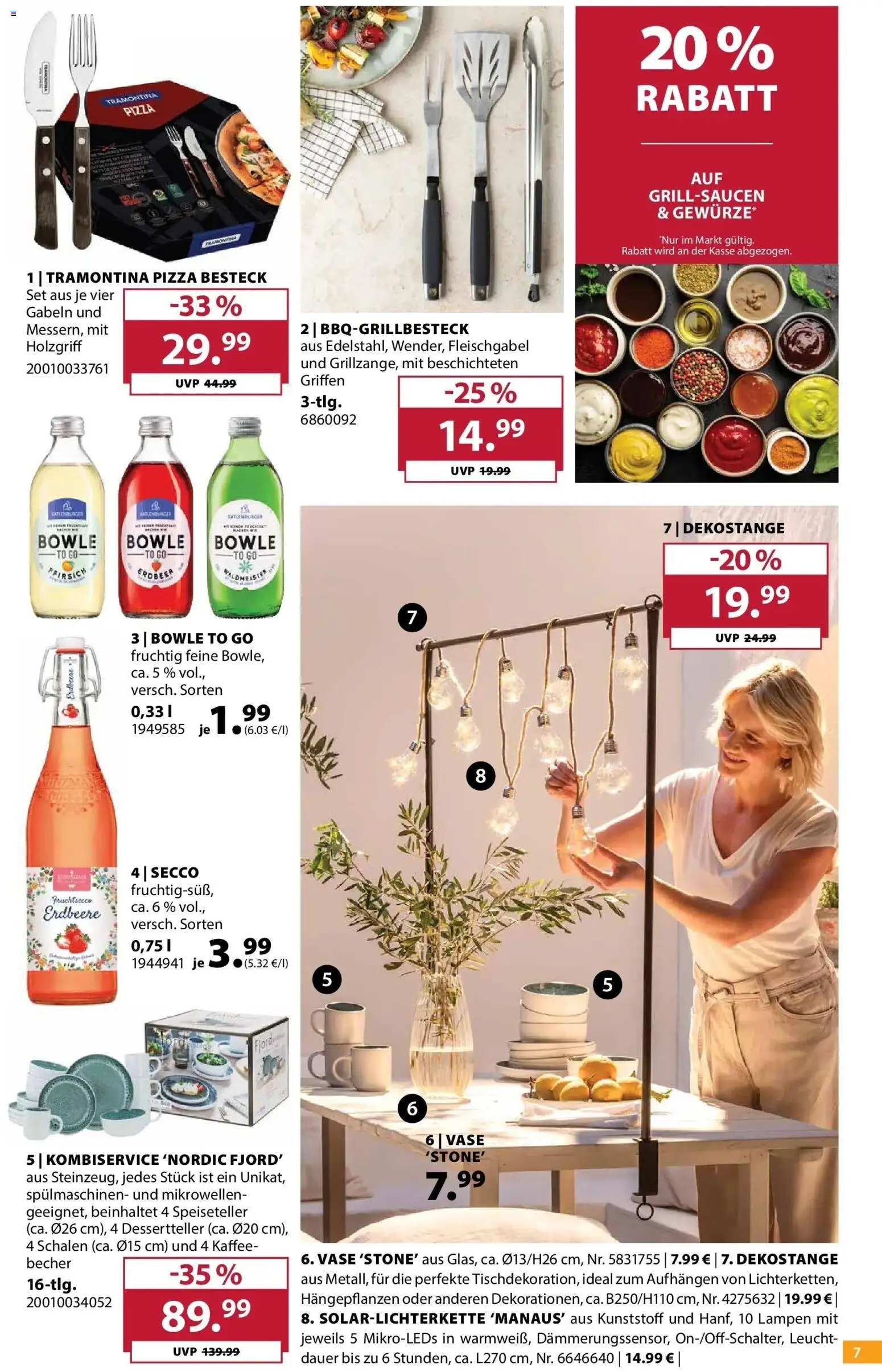 Dehner Prospekt – gültig ab 24.06.2026 | Seite: 7 | Produkte: Vase, Fruchtsecco, Pfirsich, Pizza