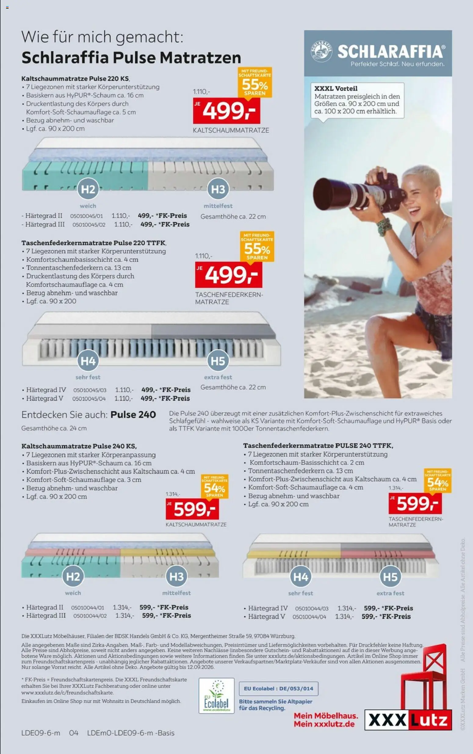 XXXLutz Bis zu 71% auf Matratzen – gültig ab 29.08.2026 | Seite: 4 | Produkte: Matratze