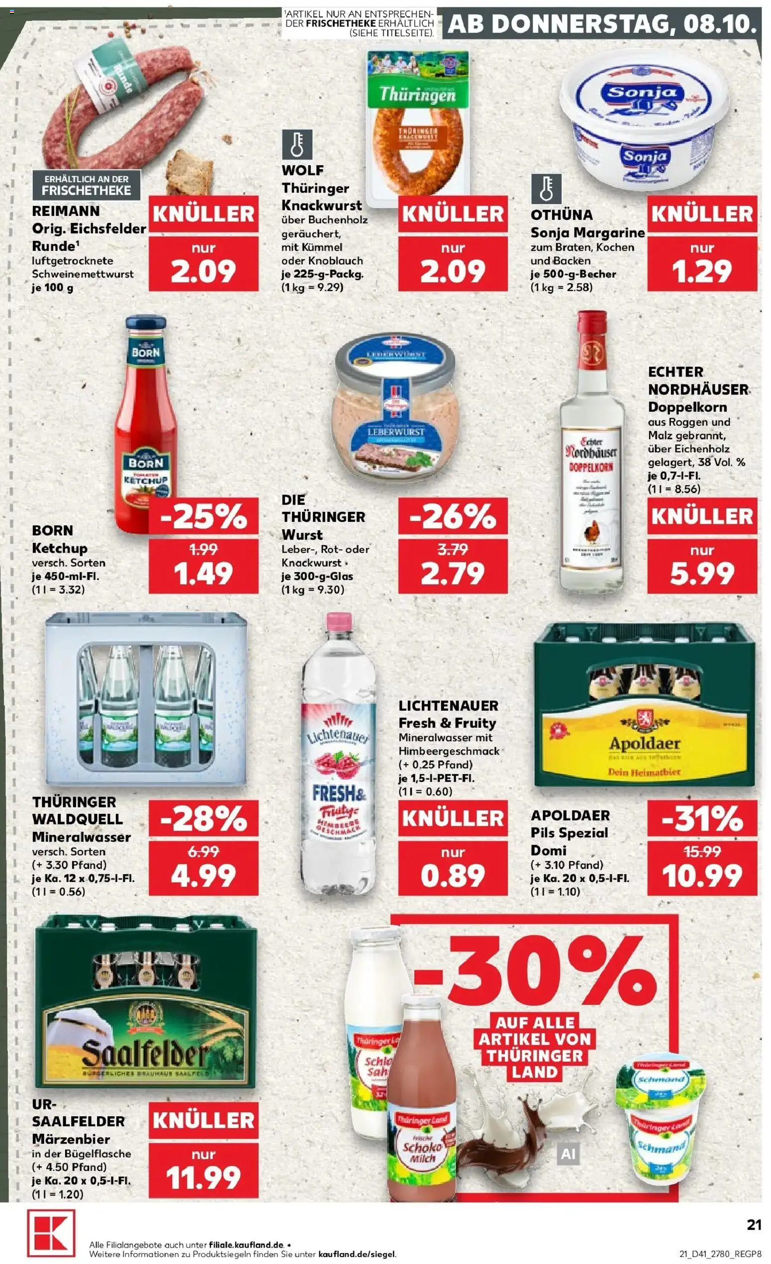 Prospekt Kaufland ab 05.10.2026 » Angebote Online zum Blättern | Seite: 31 | Produkte: Milch, Mineralwasser, Wurst, Ketchup