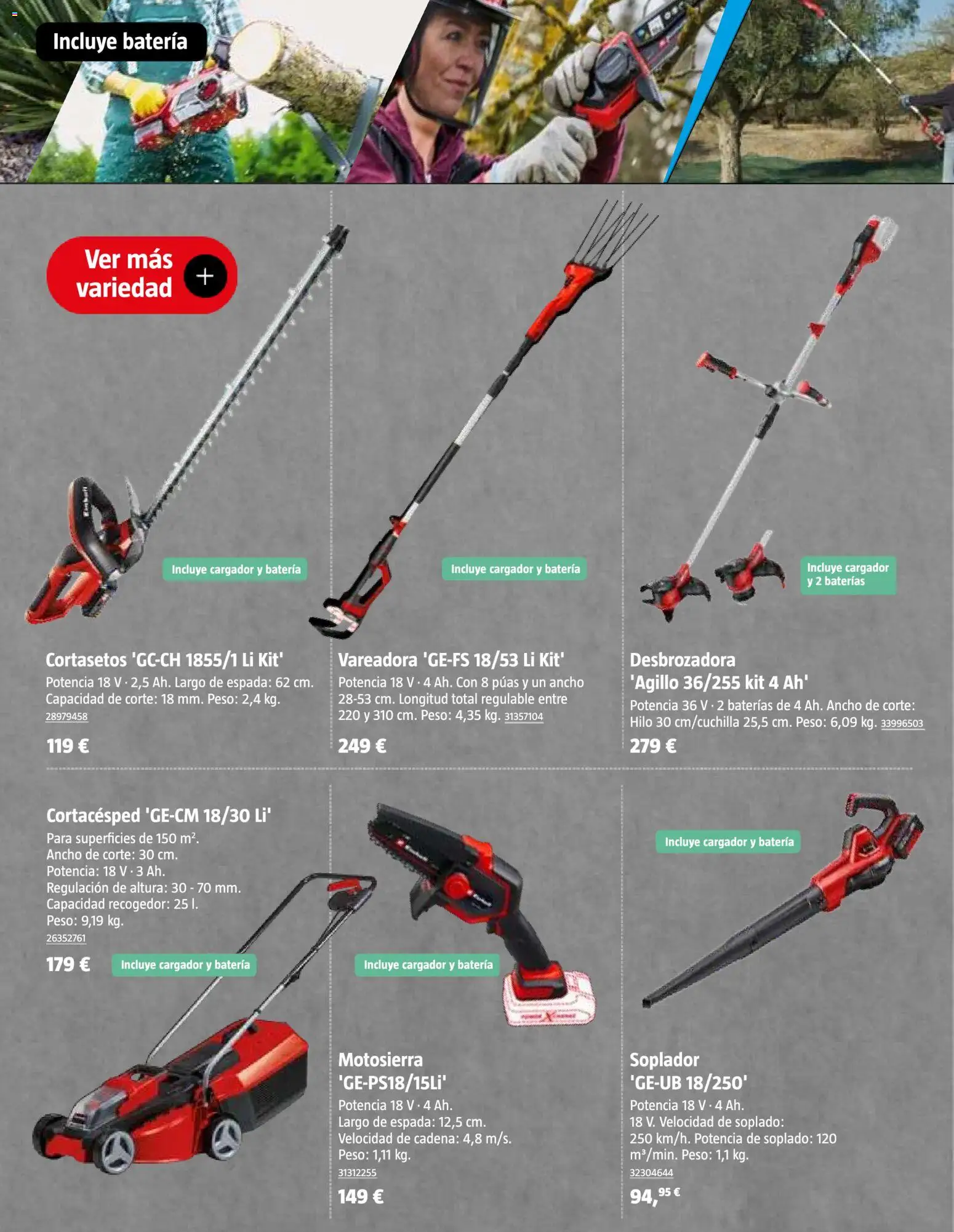 Bauhaus Jardín │ válido desde el 16.03.2026 | Página: 5 | Productos: Cortasetos, Peso, Απολυμαντικό, Batería