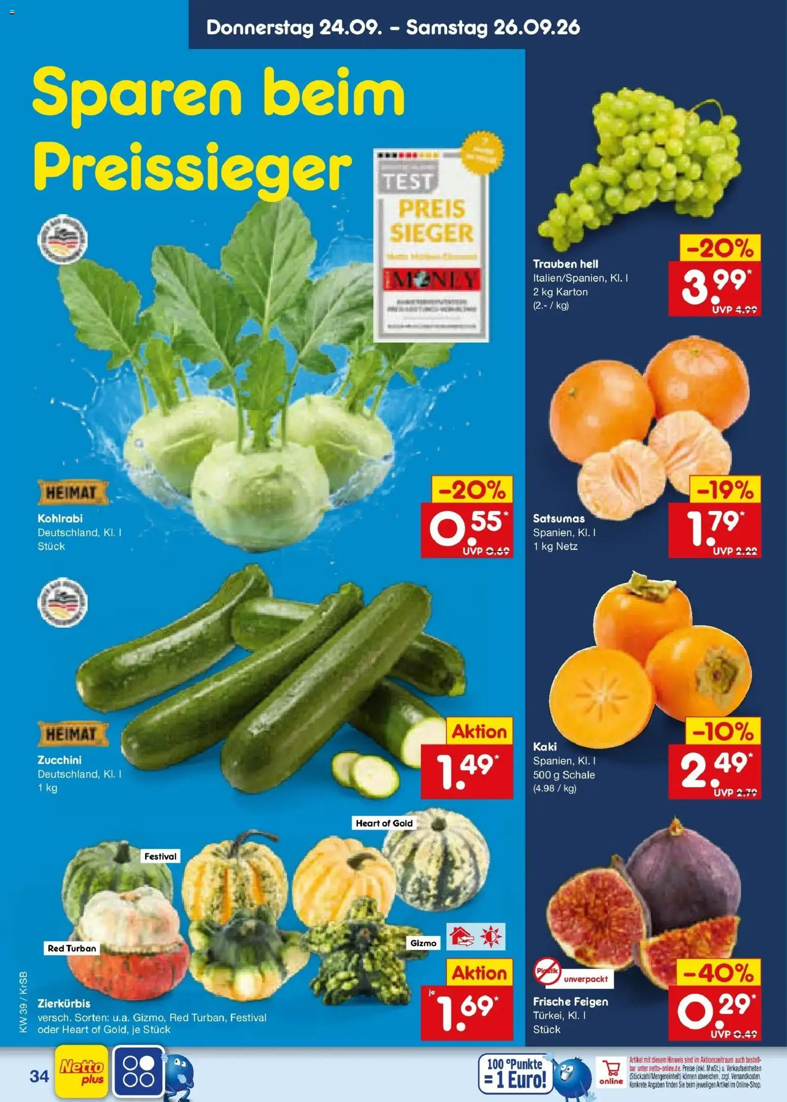 Netto Marken-Discount Prospekt Baesweiler – gültig ab 21.09.2026 | Seite: 48 | Produkte: Trauben, Kohlrabi, Kaki, Feigen