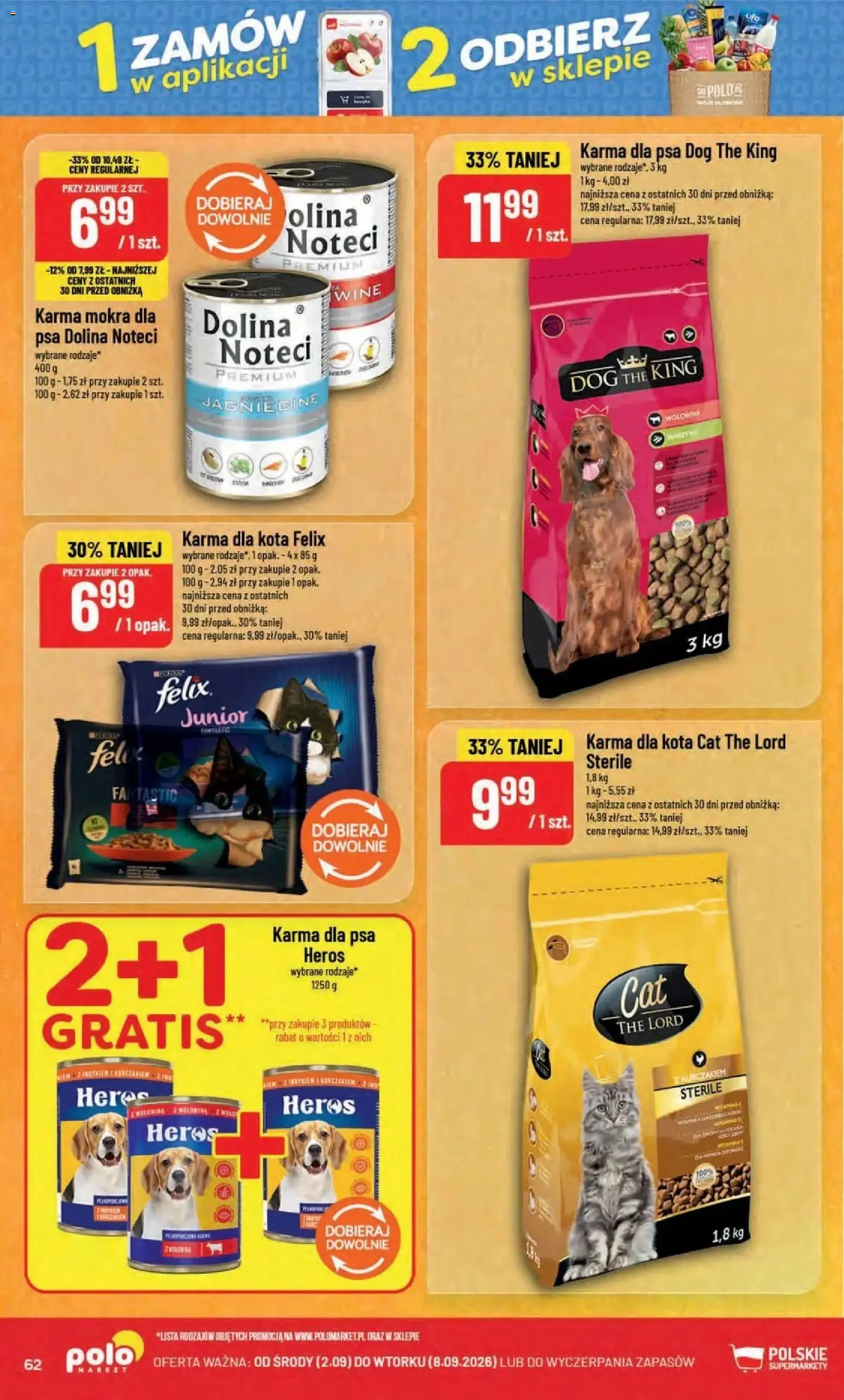 Nowa POLOmarket gazetka od jutra 02.09.2026 | Strona: 62 | Produkty: Karma mokra, Karma dla psa, Karma, Dolina noteci