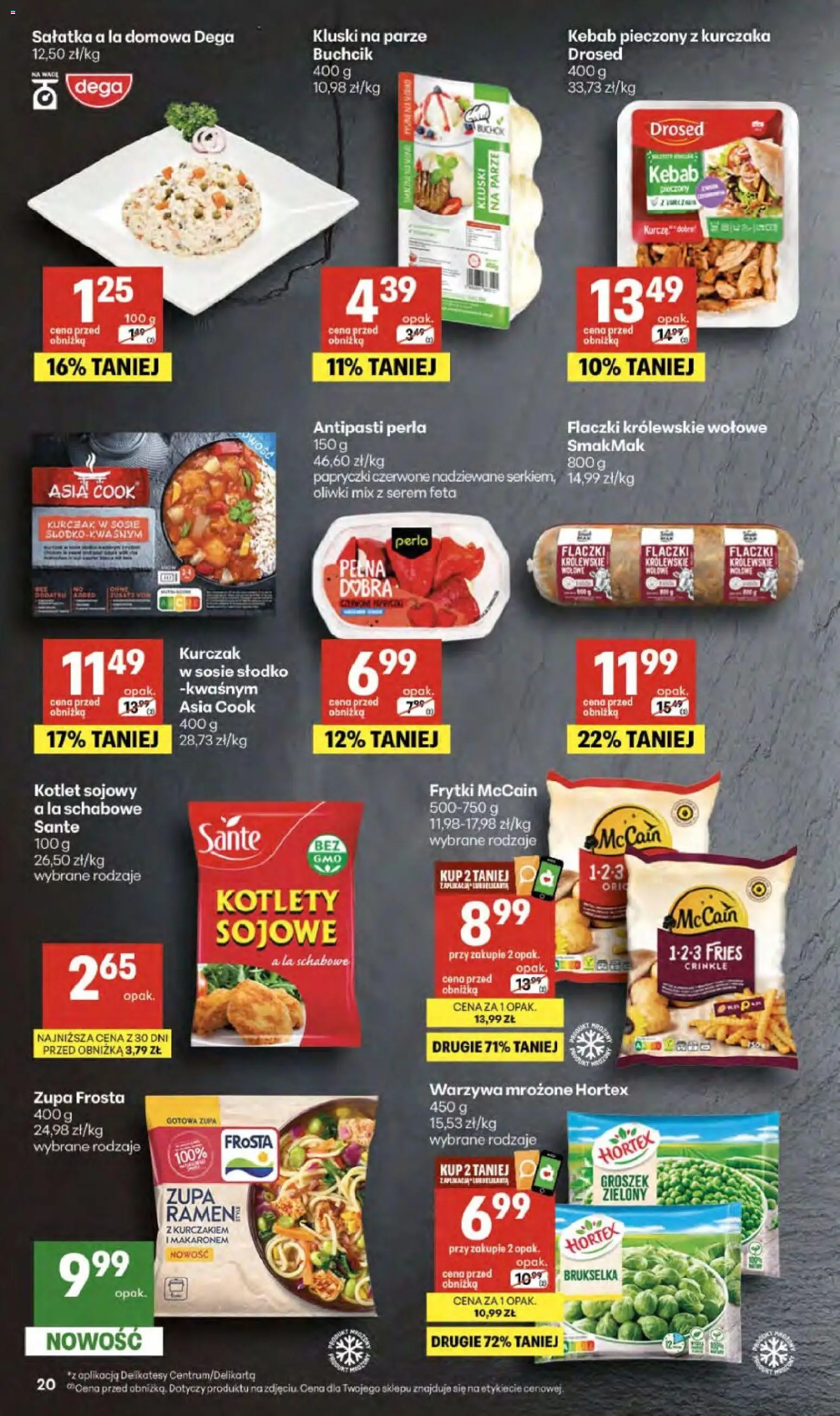 Delikatesy Centrum gazetka - Sklepy Własne od 14.05.2026 | Strona: 20 | Produkty: Groszek, Kluski na parze, Frytki, Warzywa