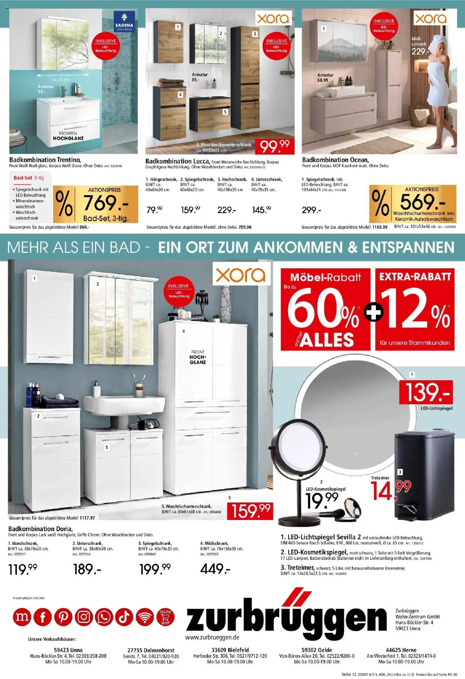 Zurbrüggen Küchen für ihr Zuhause Unna – gültig ab 25.07.2026 | Seite: 20 | Produkte: Batterien, Bad, Armatur, Uhr