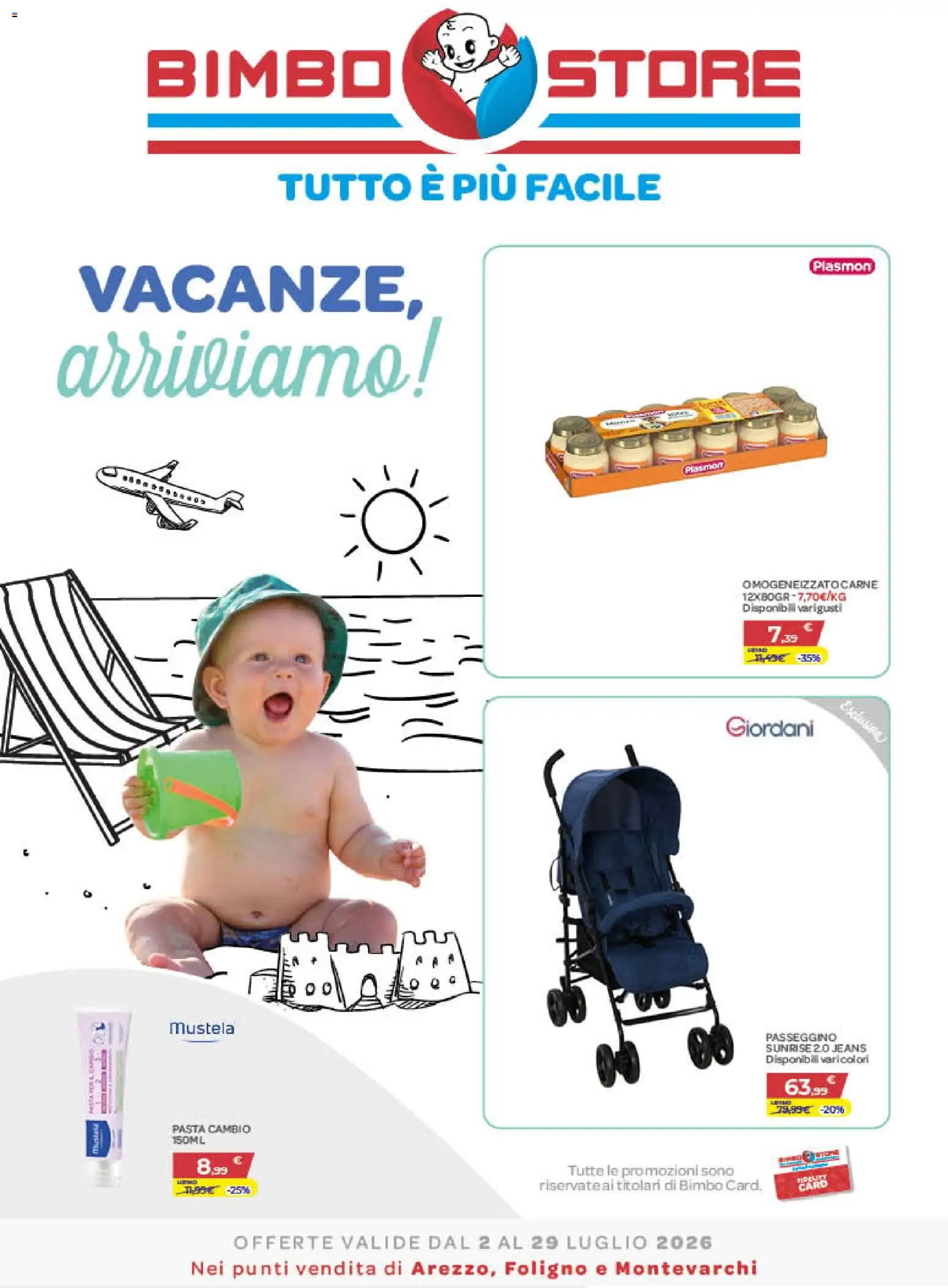 Volantino Bimbo store del 02/07/2026 | Pagina: 1 | Prodotti: Pasta, Jeans, Passeggino