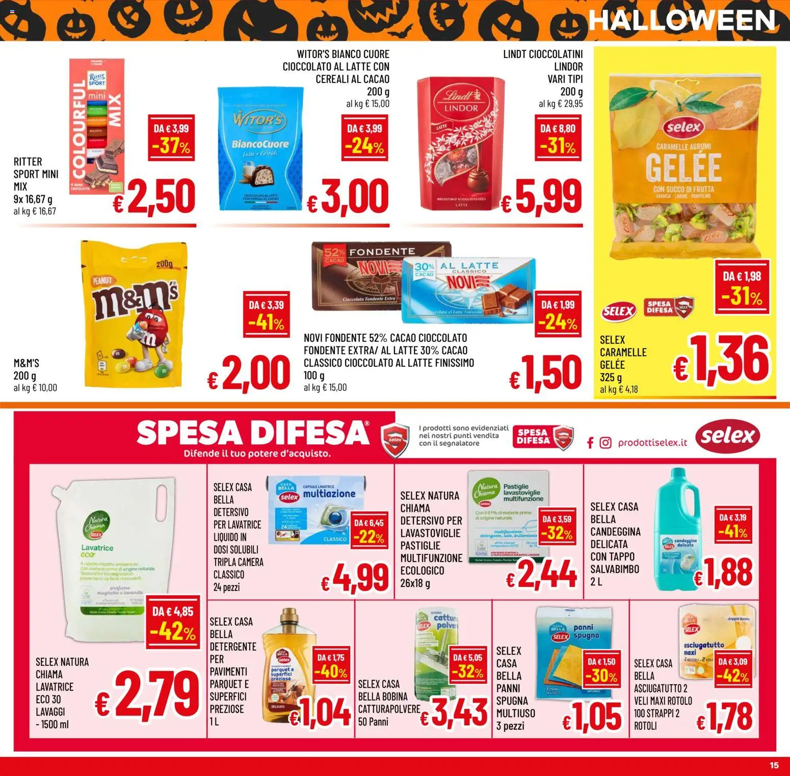 Volantino A&O del 14/10/2026 | Pagina: 15 | Prodotti: Caramelle, Candeggina, Pompelmo, Latte