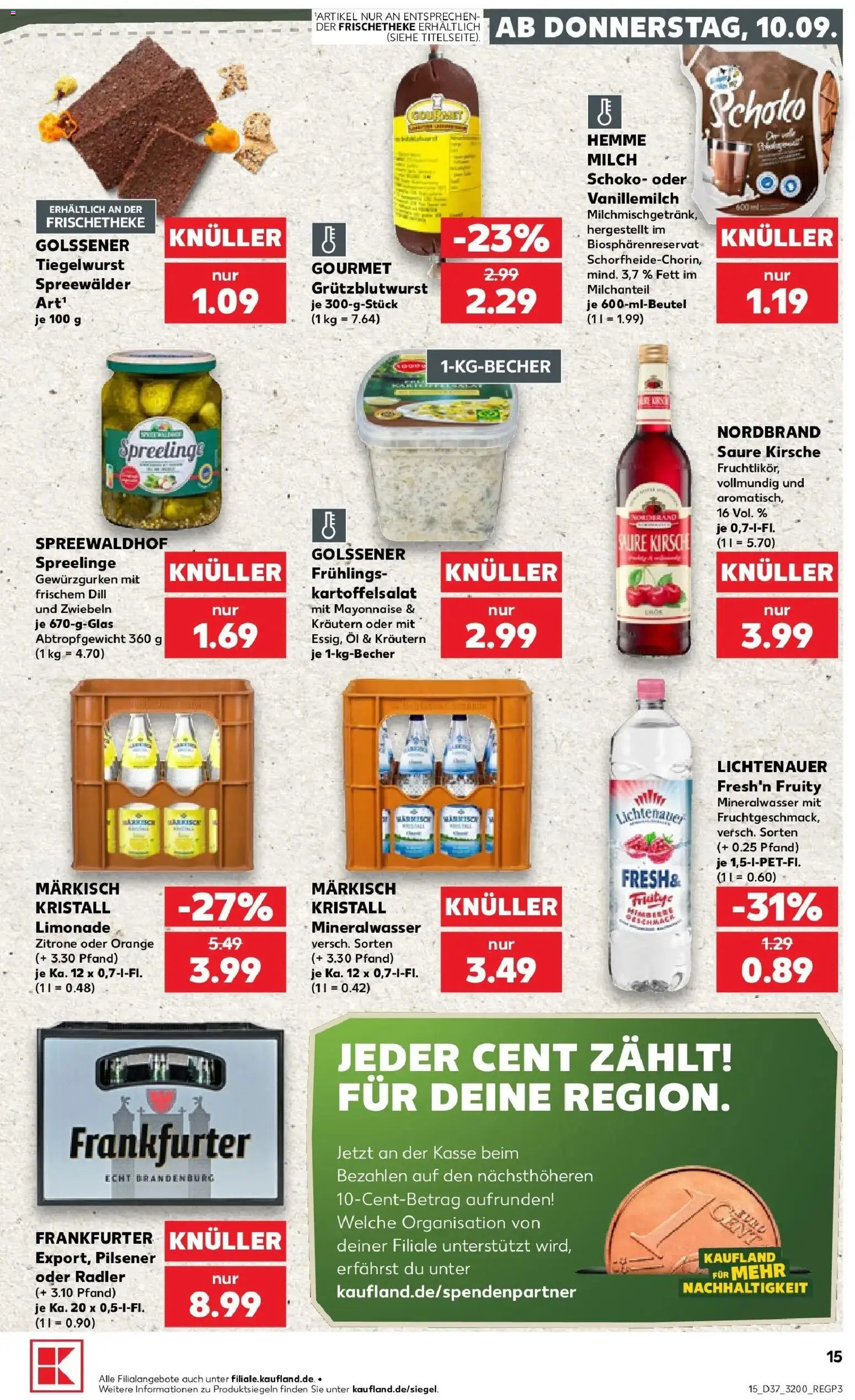 Prospekt Kaufland ab 10.09.2026 » Angebote Online zum Blättern | Seite: 15 | Produkte: Milch, Limonade, Mineralwasser, Zitrone