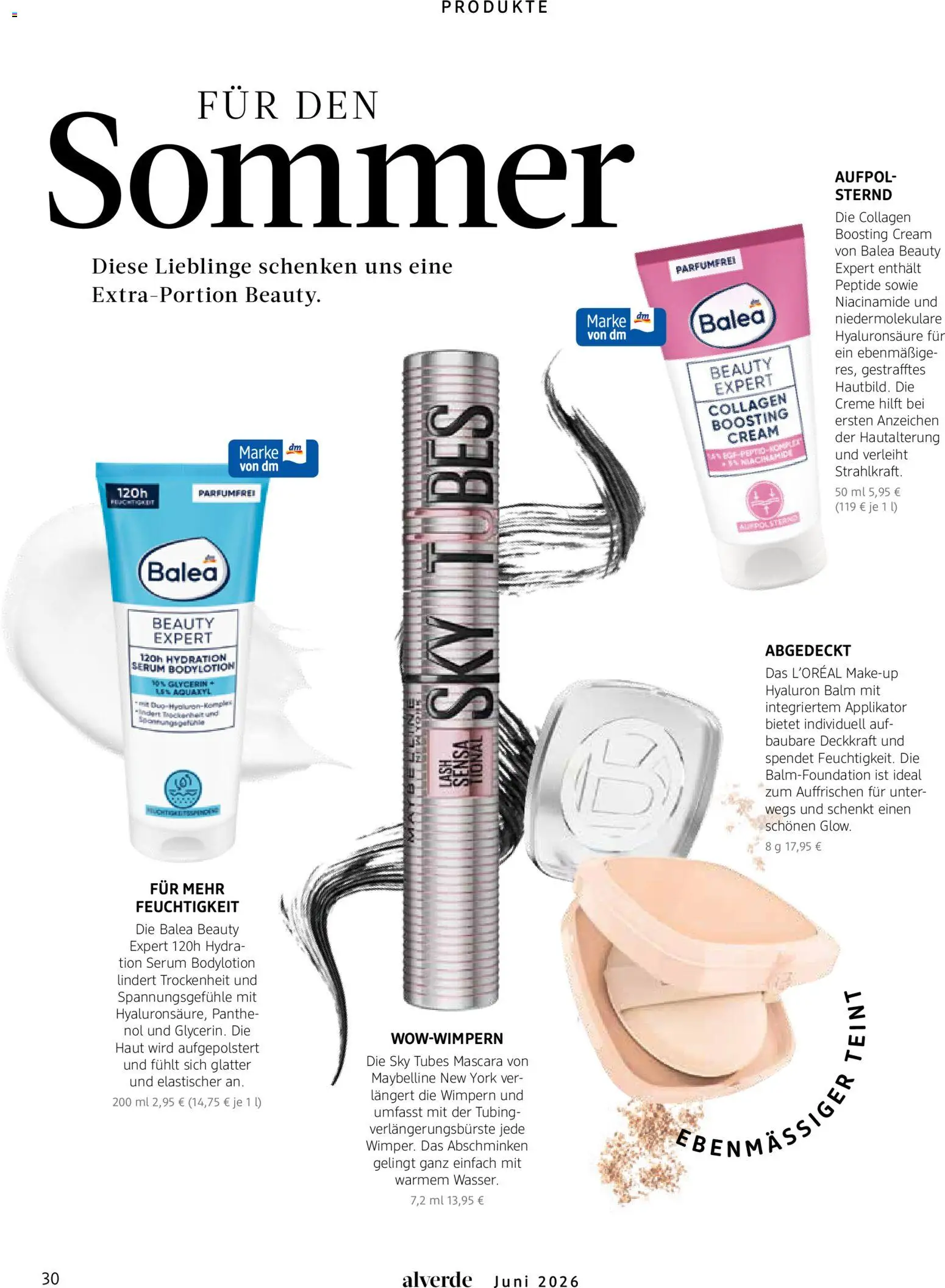 dm drogerie Prospekt – gültig ab 01.06.2026 | Seite: 30 | Produkte: Creme, Mascara, Serum