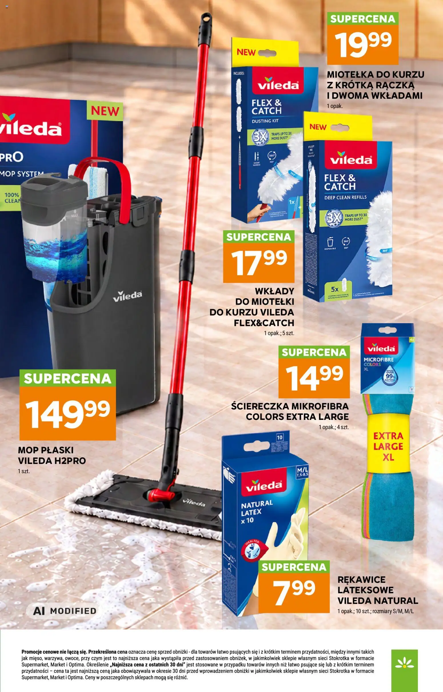 Stokrotka gazetka od 08.10.2026 | Strona: 49 | Produkty: Stokrotka, Rękawice lateksowe, Vileda, Mop