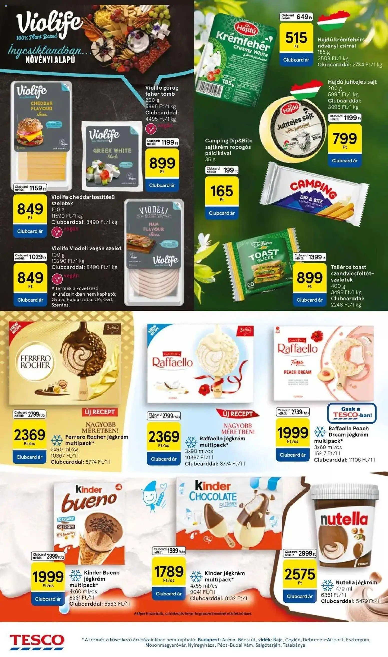 Tesco akciós ujság - amely érvényes a következő dátumtól: 10.06.2026 | Oldal: 18 | Termékek: Ferrero rocher, Nutella, Vegán, Jégkrém