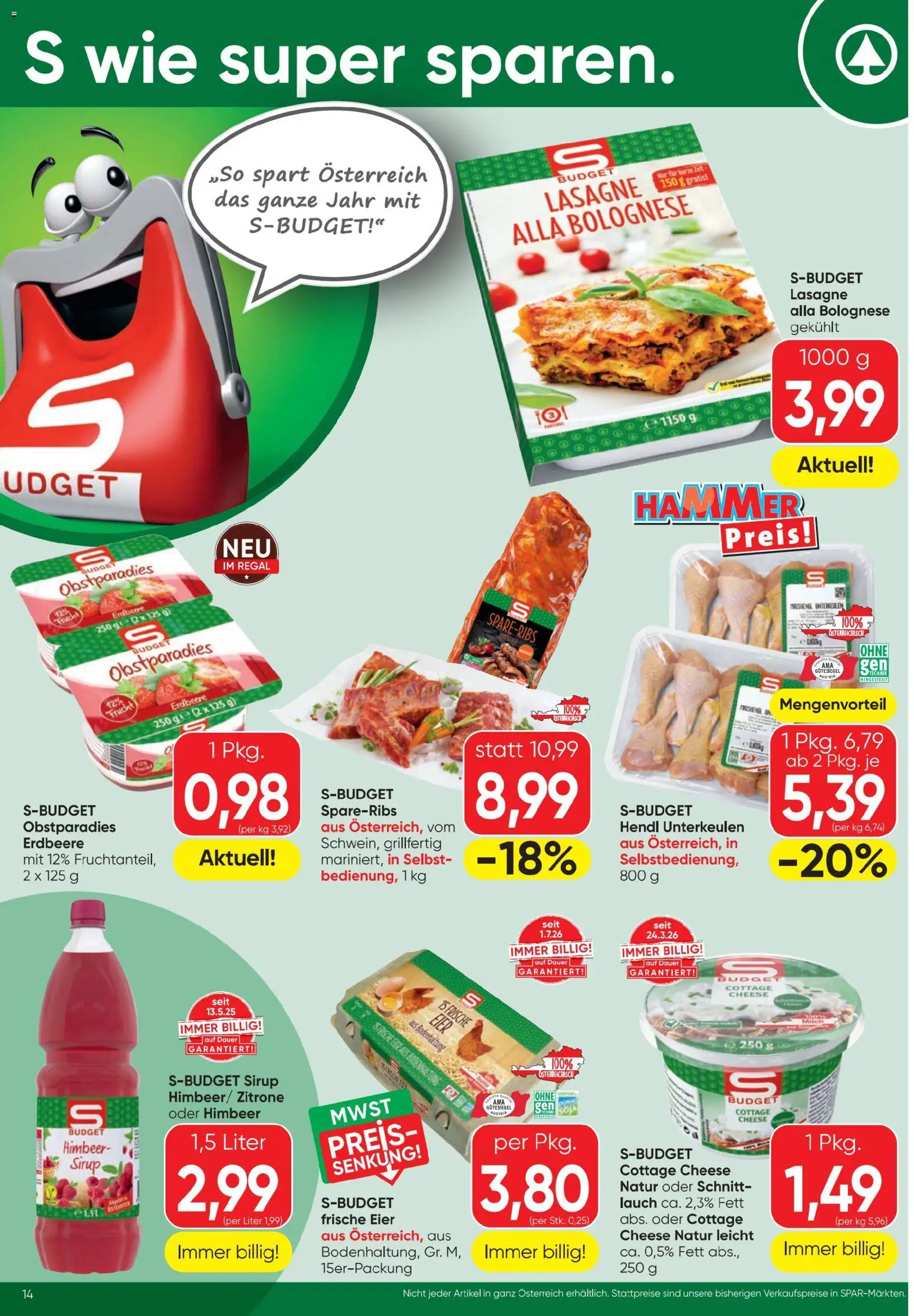 Spar - Flugblatt gültig ab 16.07.2026 | Seite: 14