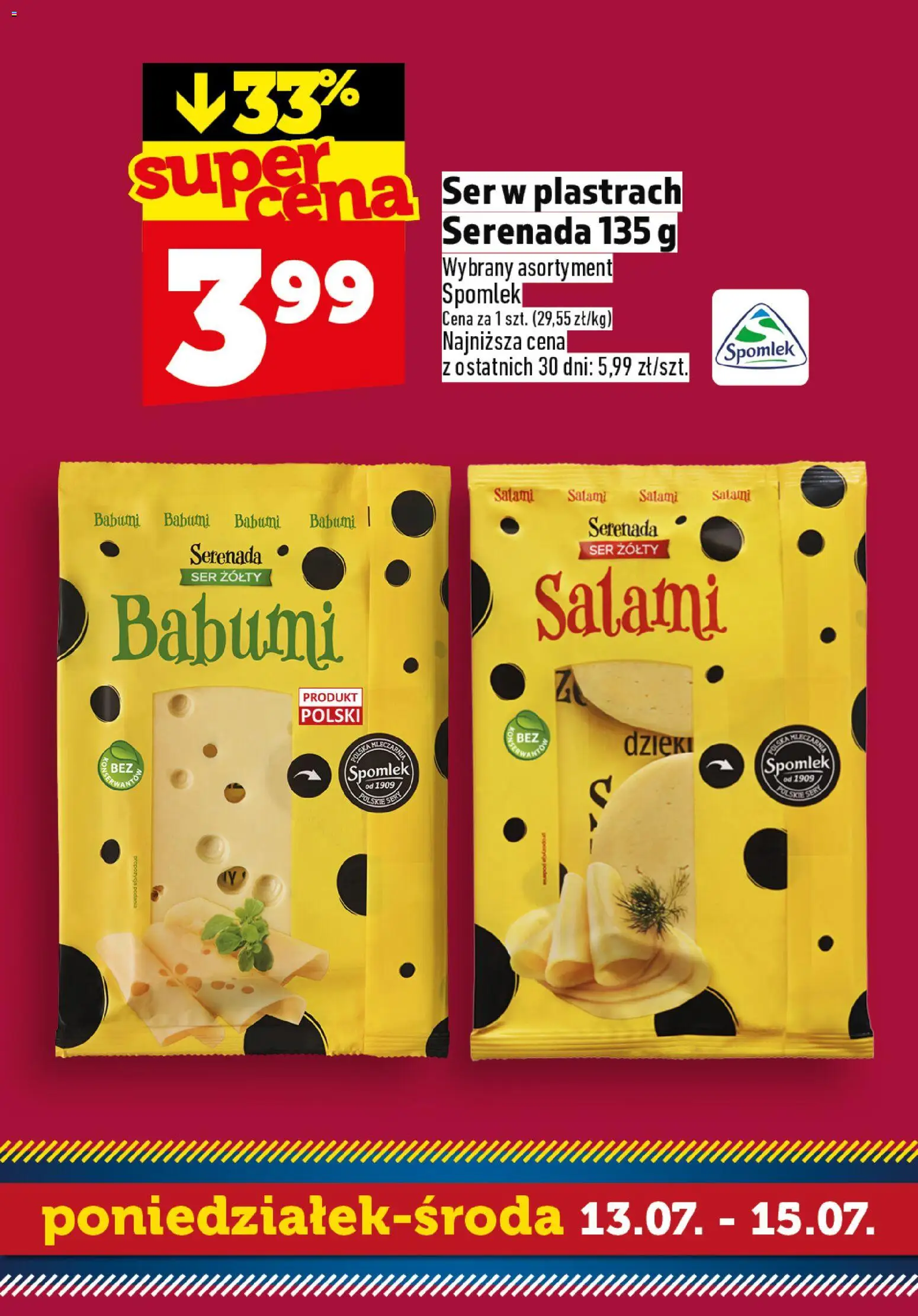 Topaz gazetka - Superstart tygodnia od 13.07.2026 | Strona: 2 | Produkty: Ser żółty, Sery, Ser, Salami