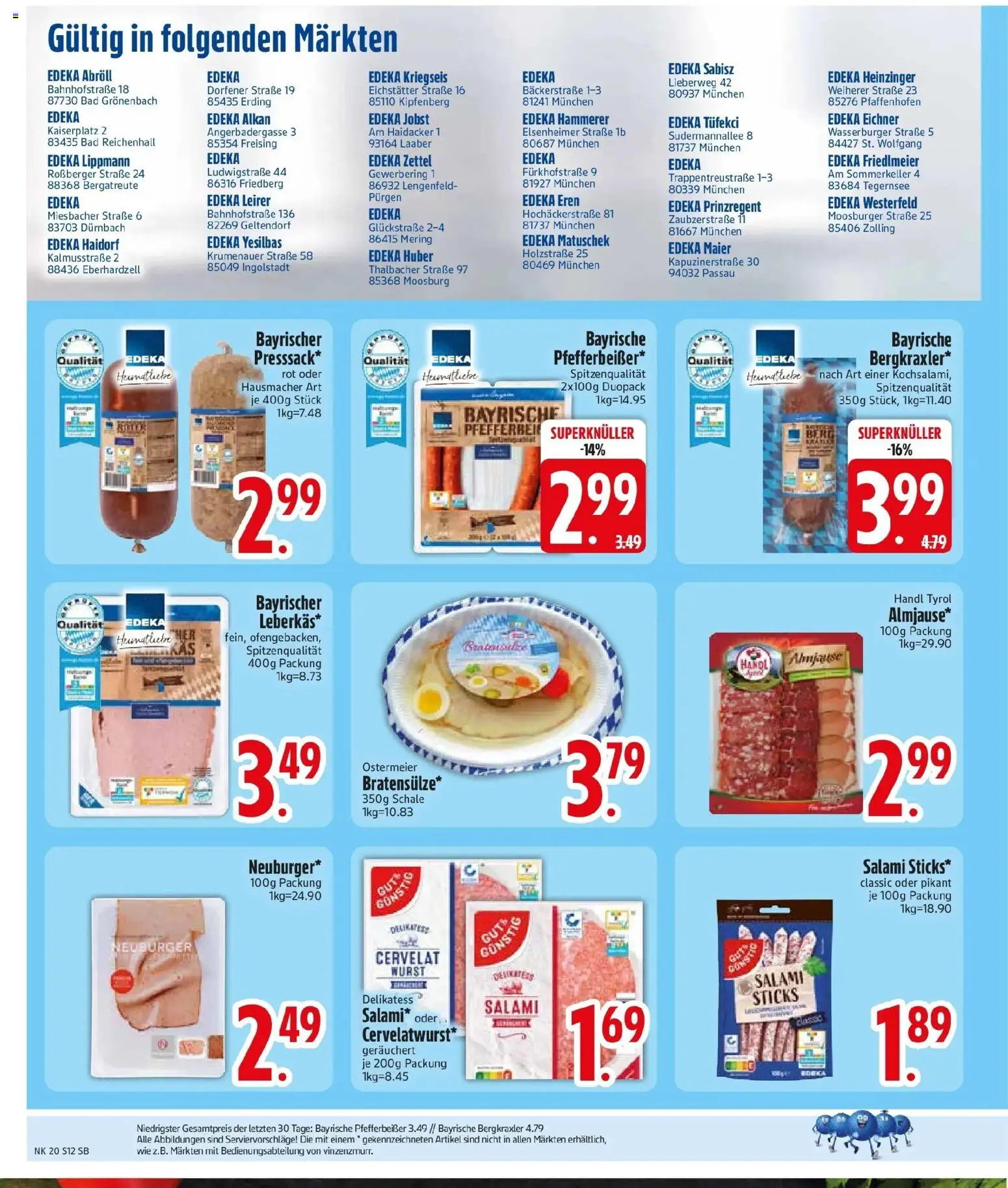Edeka prospekt Sankt Wolfgang	 – gültig ab 10.05.2026 | Seite: 14 | Produkte: Bad, Wurst, Salami