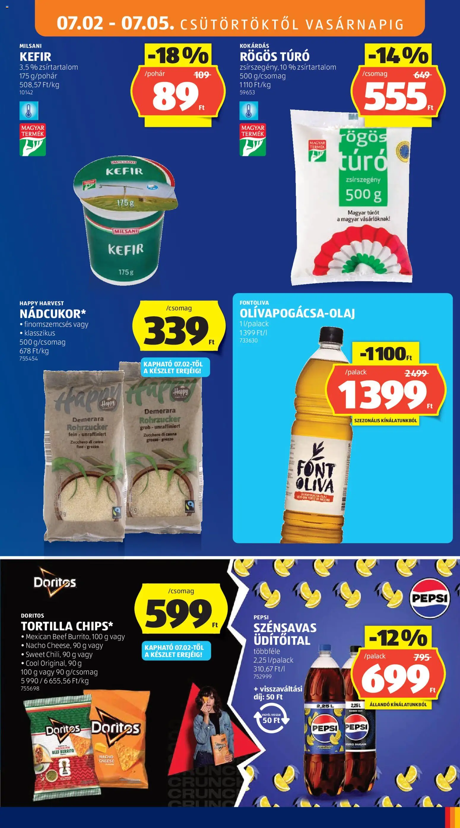 Aldi akciós ujság - amely érvényes a következő dátumtól: 2026.07.02. | Oldal: 17 | Termékek: Pepsi, Kefir, Rögös túró, Túró