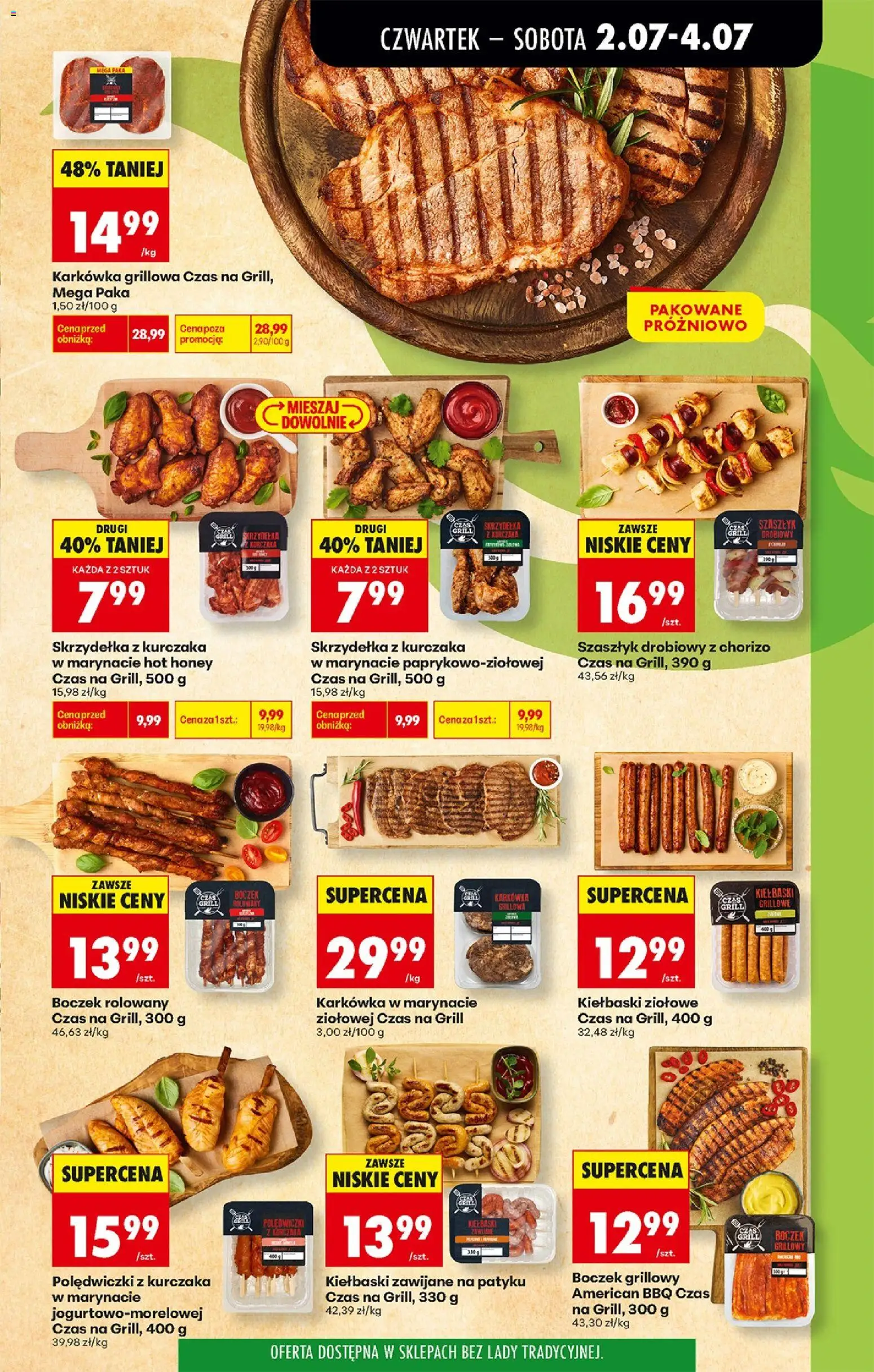 Biedronka gazetka od czwartku od 02.07.2026 | Strona: 25 | Produkty: Skrzydełka z kurczaka, Karkówka, Kiełbaski, Boczek