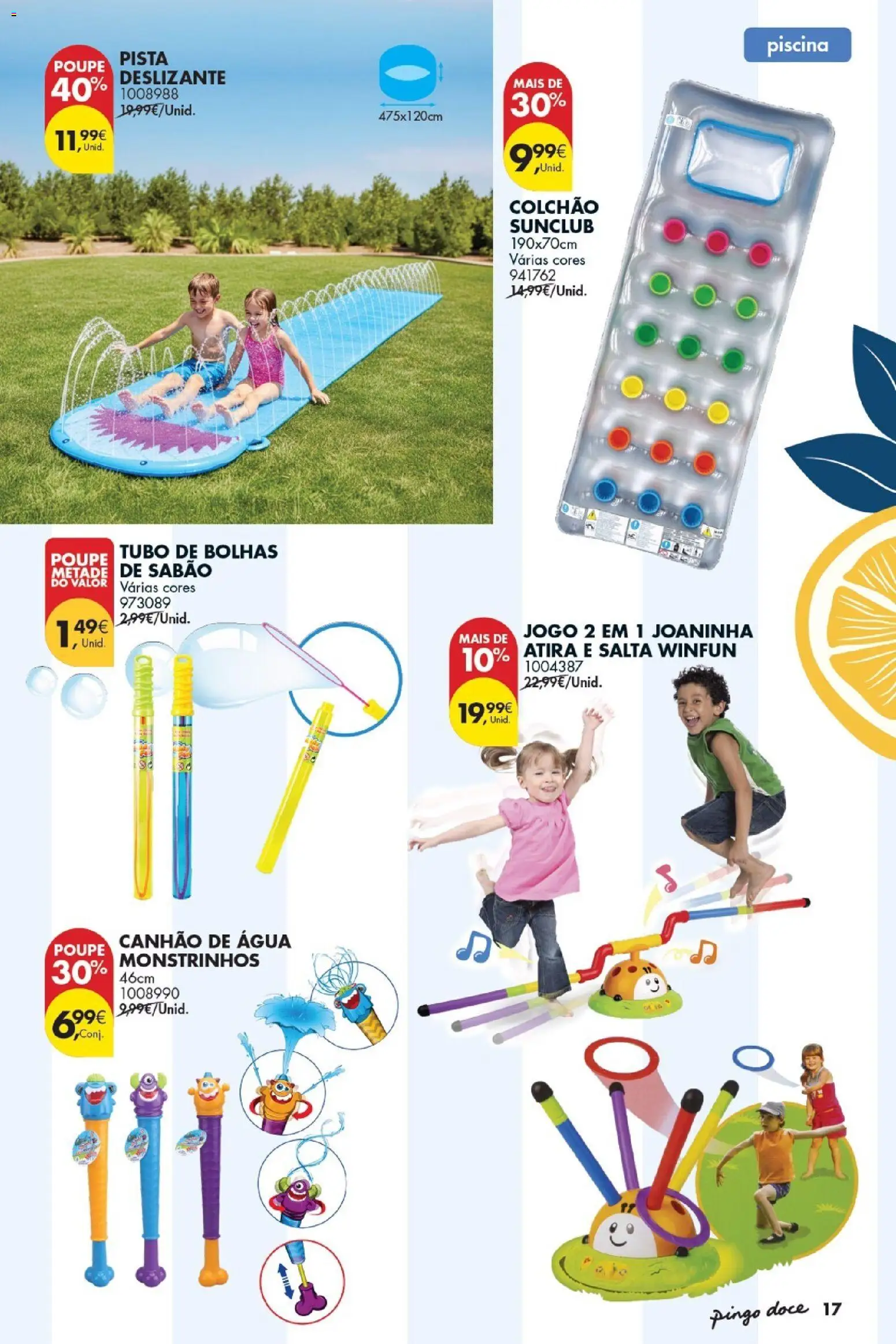 Pingo Doce Bazar Verão 2 │ válido de 30/06/2026 | Página: 17 | Produtos: Agua, Piscina, Sabão, Colchão