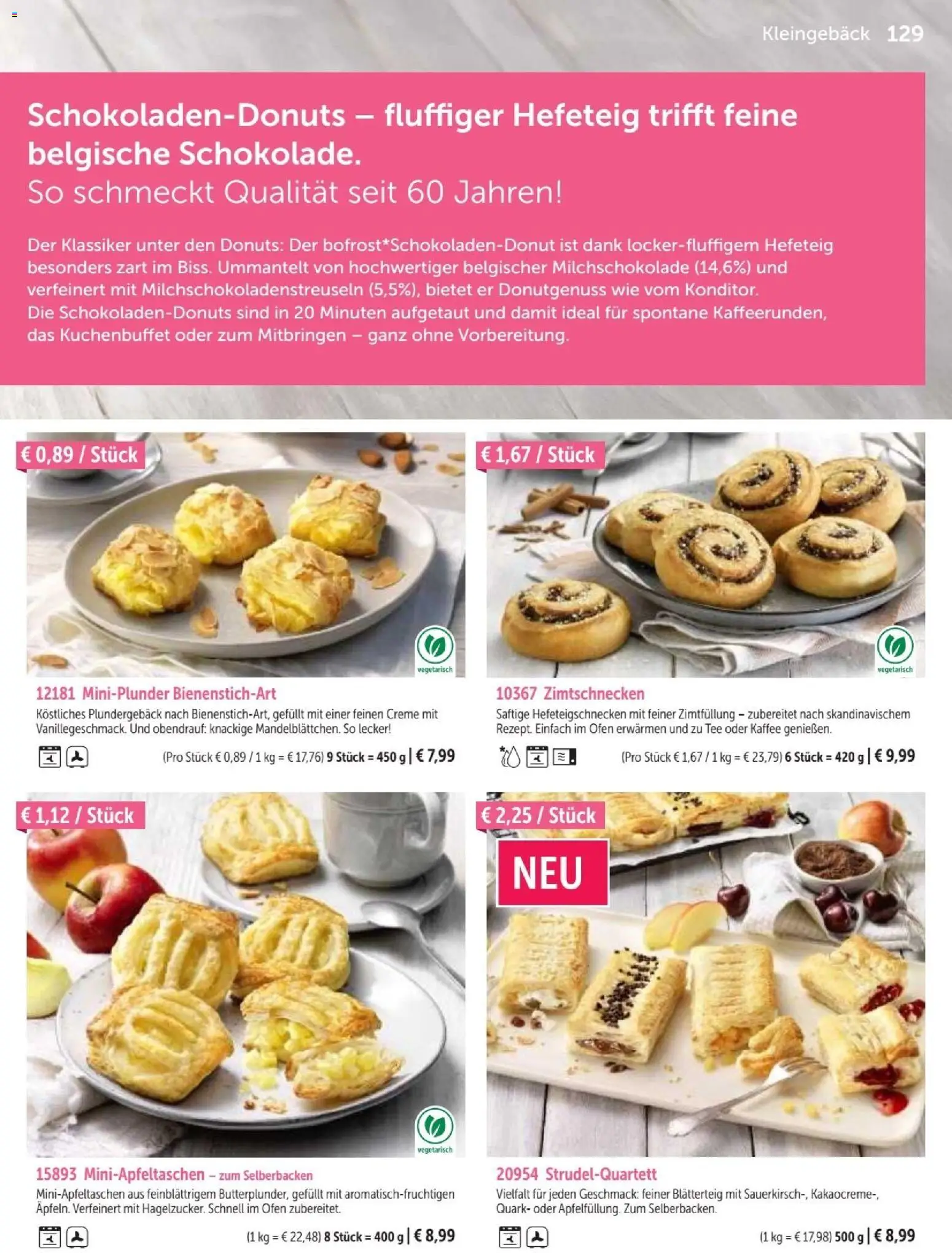 Bofrost Katalog – gültig ab 07.09.2026 | Seite: 129 | Produkte: Ofen, Quark, Kaffee, Creme
