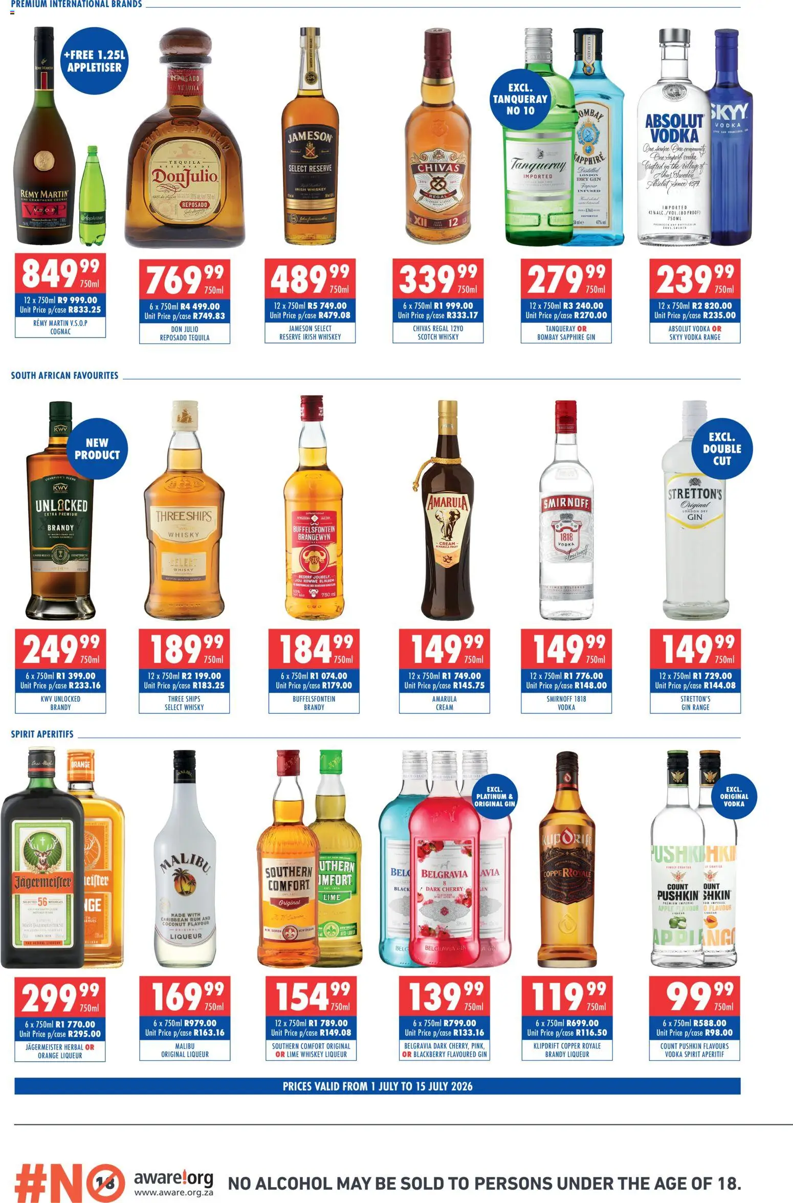New Ultra Liquors catalogue – valid from 01/07/2026 | Page: 2 | Products: Rum, Cream, Whiskey, Lime