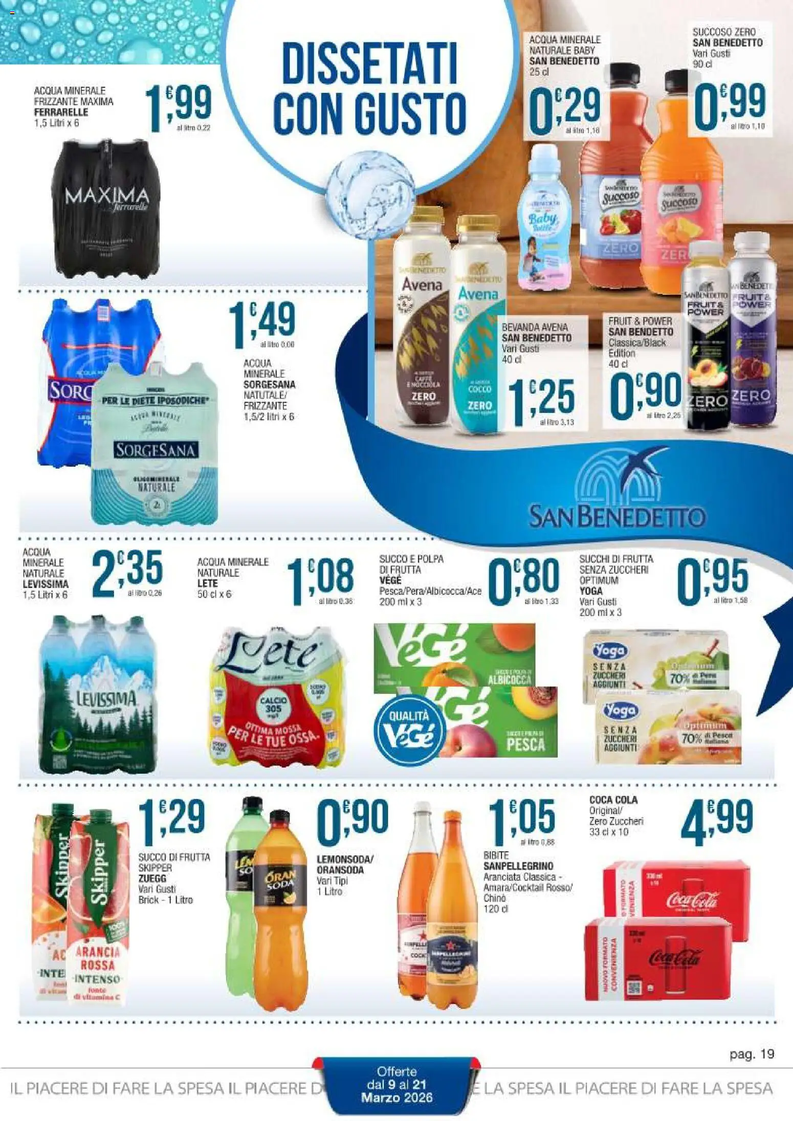 Volantino Sidis del 09.03.2026 | Pagina: 19 | Prodotti: Frutta, Bibite, Arancia, Ferrarelle