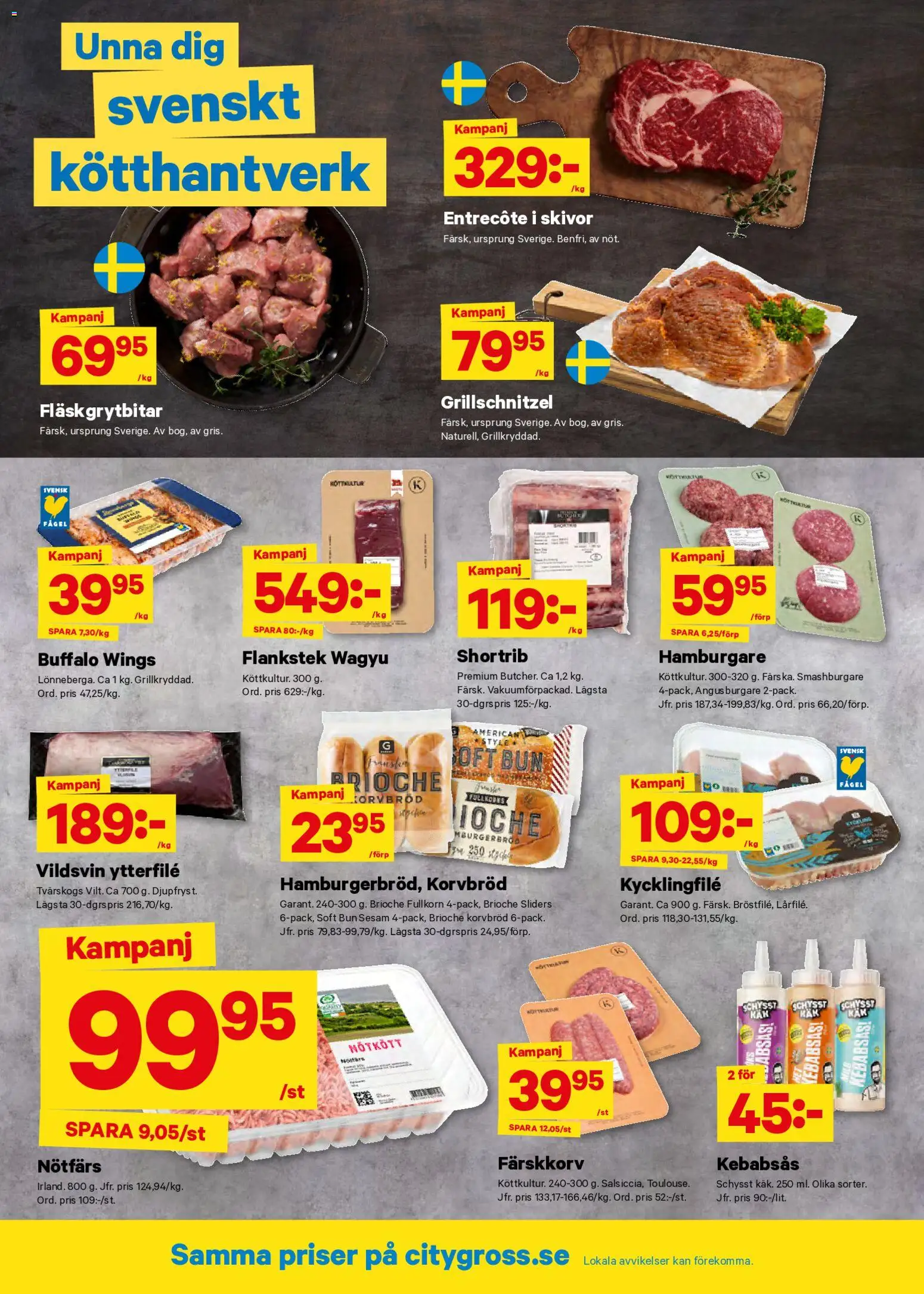 City Gross reklamblad aktuell från 01.06.2026 | Sida: 2 | Produkter: Kycklingfile, Entrecote, Nötfärs, Nötkött